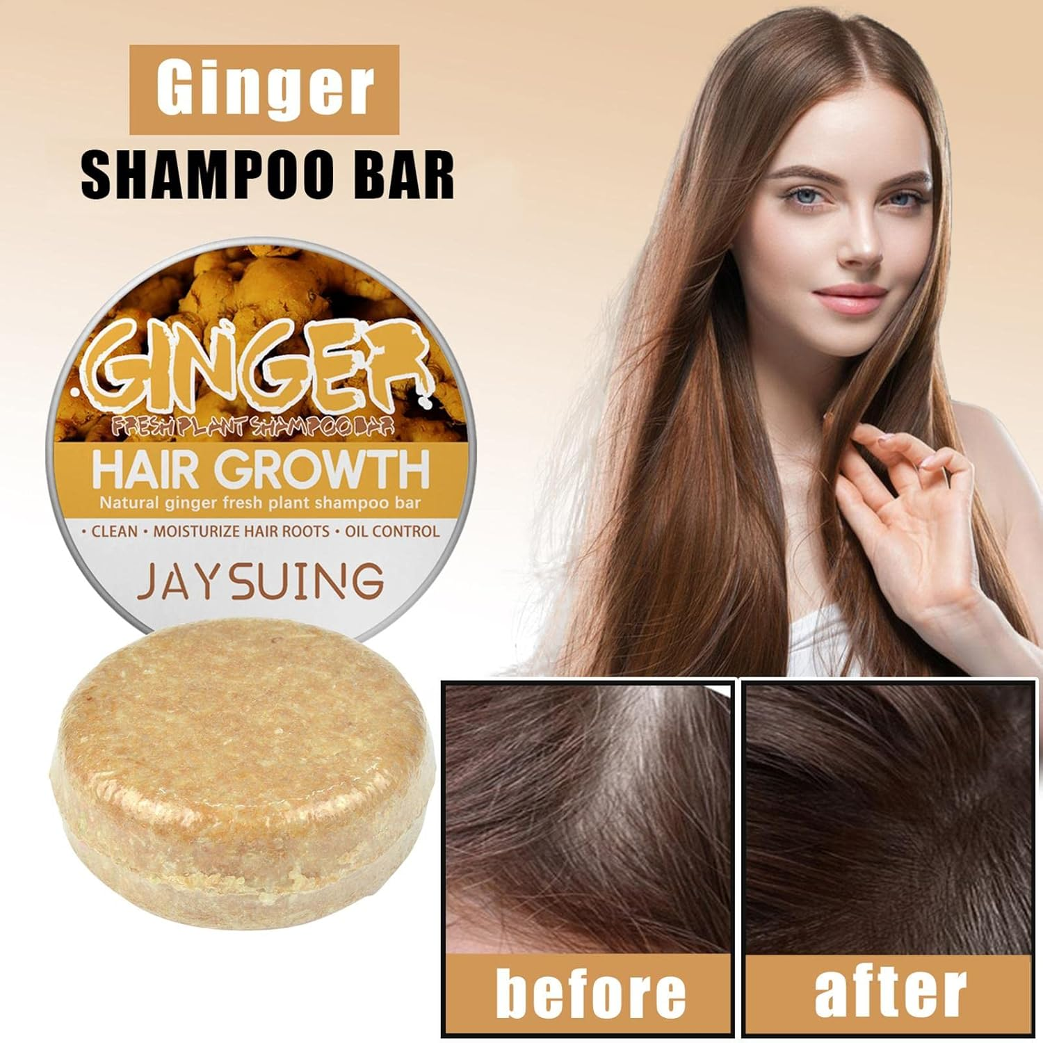 2 Soap Ginger for Hair,Hair Growth Shampoo Bar | Ginger Hair Growth Shampoo Bar Ginger Shampoo Soap Ginger Shampoo Bar Soap for Promotes Hair Growth Seta-Au