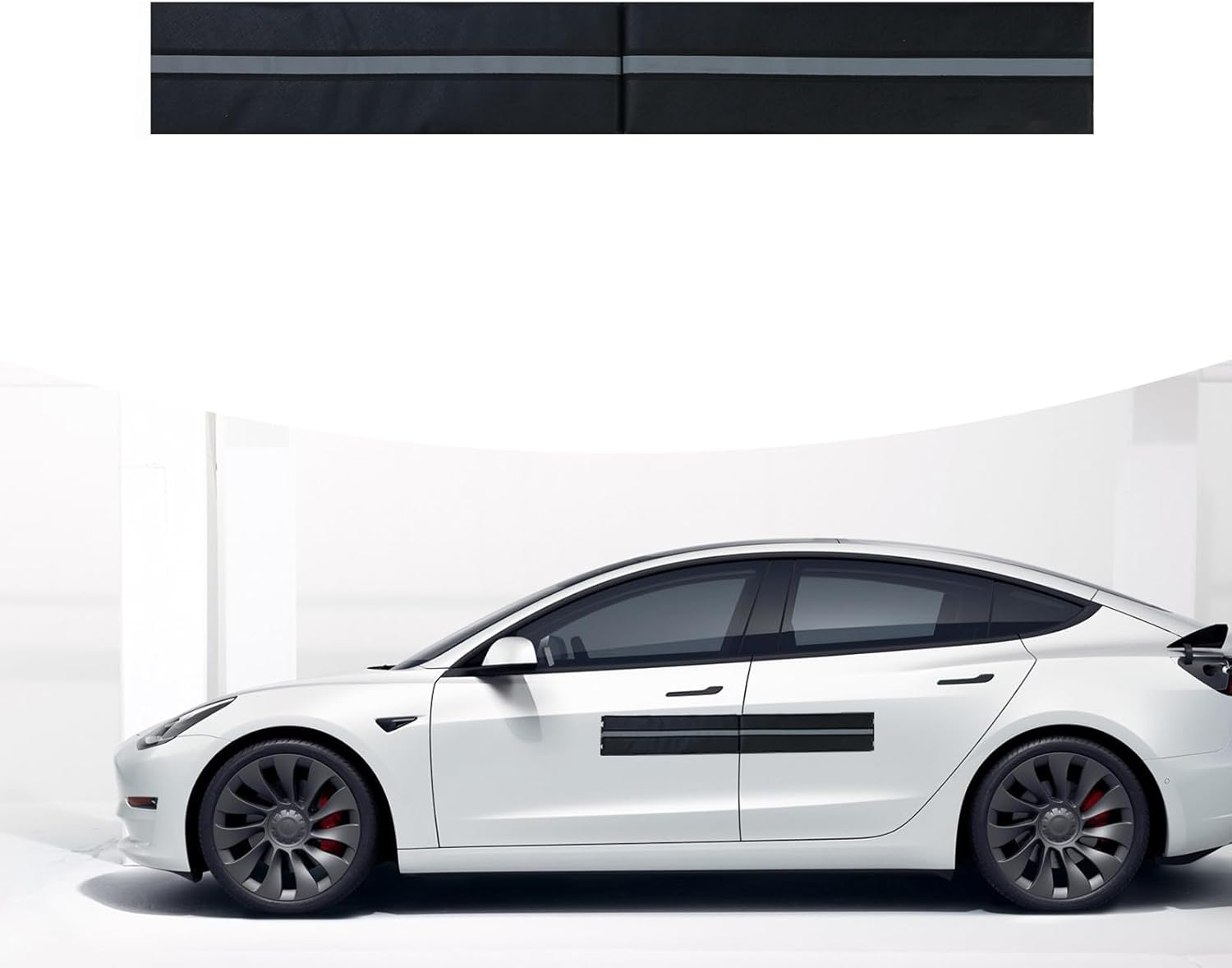 Car Door Dent Protectors Compatible with Steel or Aluminum Door-Removable Protector Made with PU Leather and Built in Magnets and Suction Cups Suitable for All Types of Frame (1, Black)