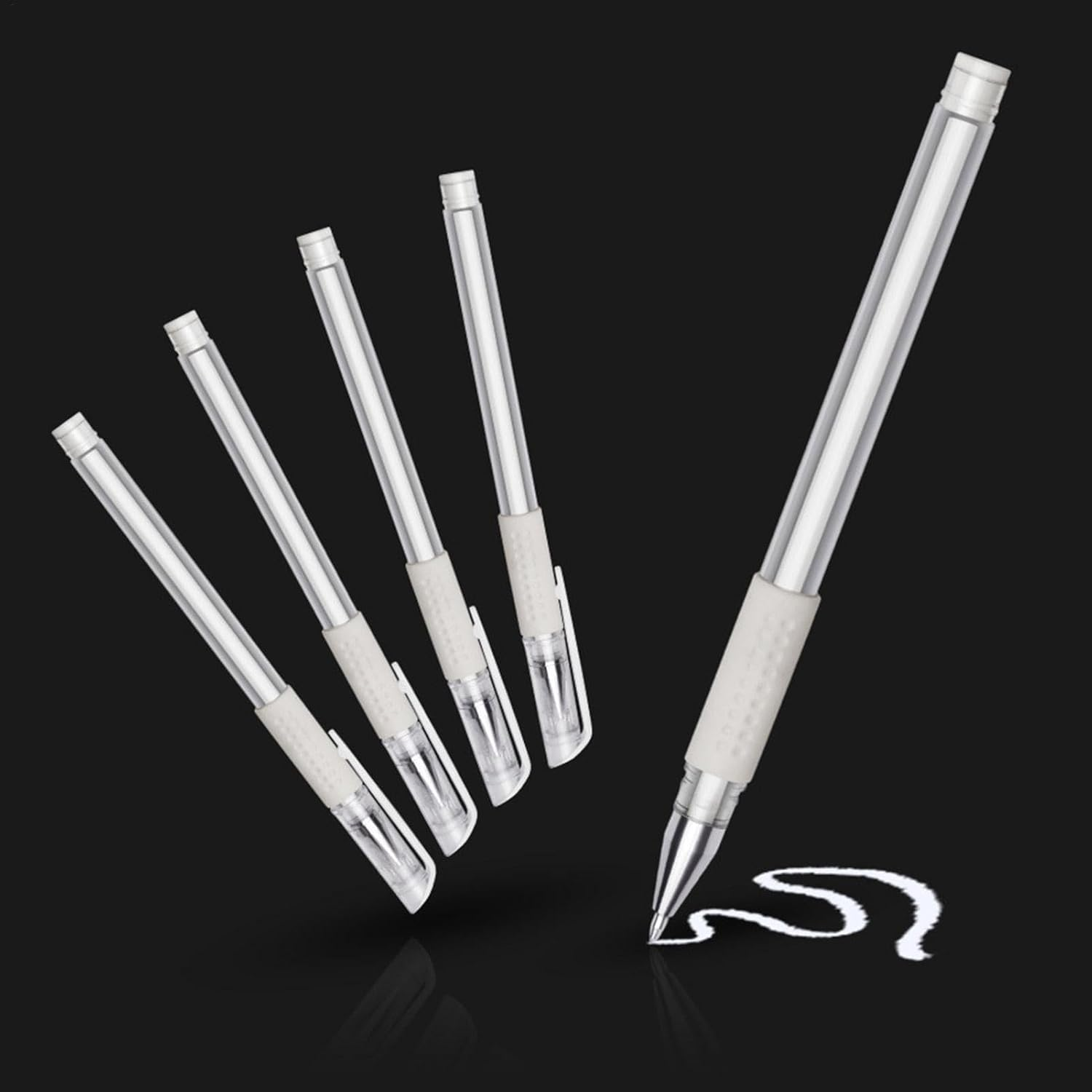 5Pcs Skin Marker Pen,Tattoo Pens for Skin, Artists Marking Pen, White Marker Pen, Tattoo Stencil Pen, Temporary Tattoo Pen, Washable Scribe Pen, Cosmetic Tattoo Pen for Arms, Skin, Eyebrow image number 5