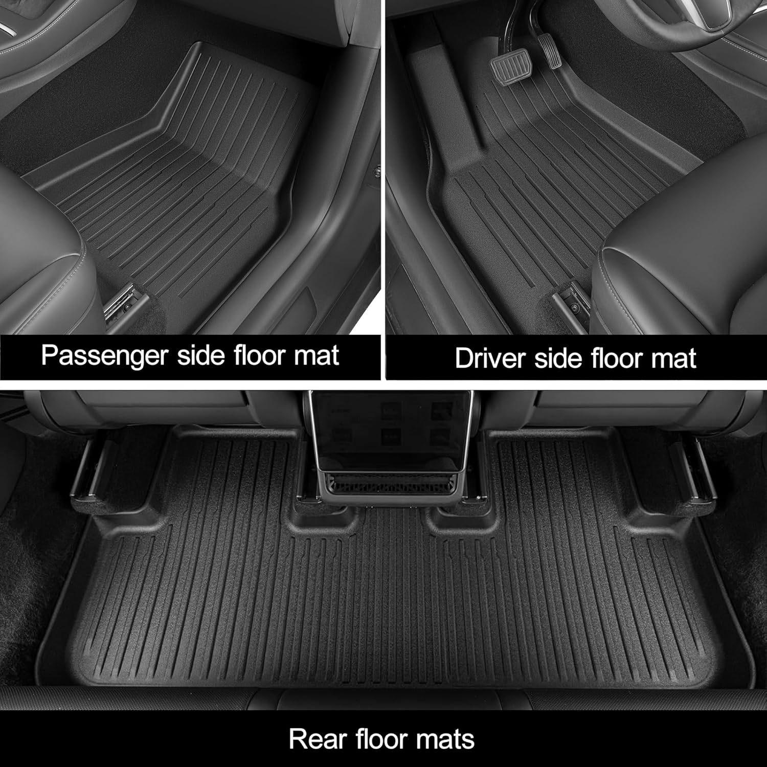 9 Pieces Floor Mats for RHD Tesla Model Y Juniper 2025 2026, New Model Y (5-Seater) All-Weather TPE Floor & Cargo Mat Set, Anti-Slip Trunk Mats & Cargo Liners Tesla Interior Accessories image number 2