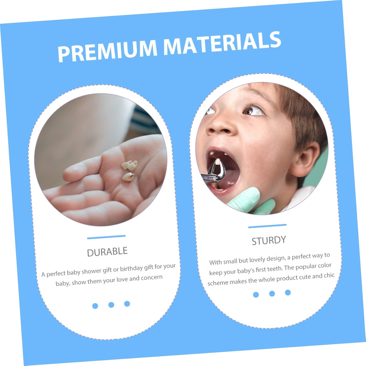 4Pcs Keepsake Organizer Wooden Tooth Holders for First Tooth Storage Durable Supplies Unique Present for Shower Birthday