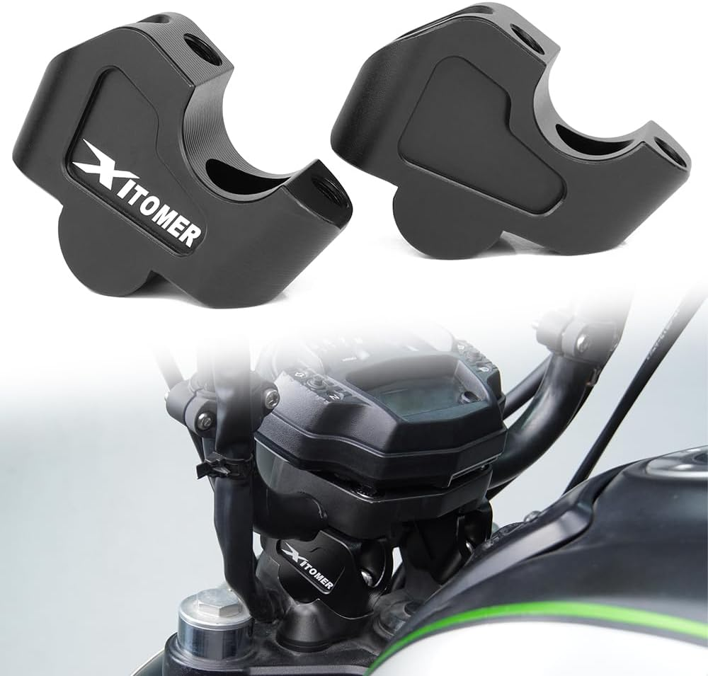 Xitomer Handlebar Risers with Offset Compatible with Vulcan S 650 VN650 / ABS 2015-2025 Vulcan S 650 VN650 Cafe ABS 2020-2025 Heighten Handle Bar up Bracket Kit image number 3