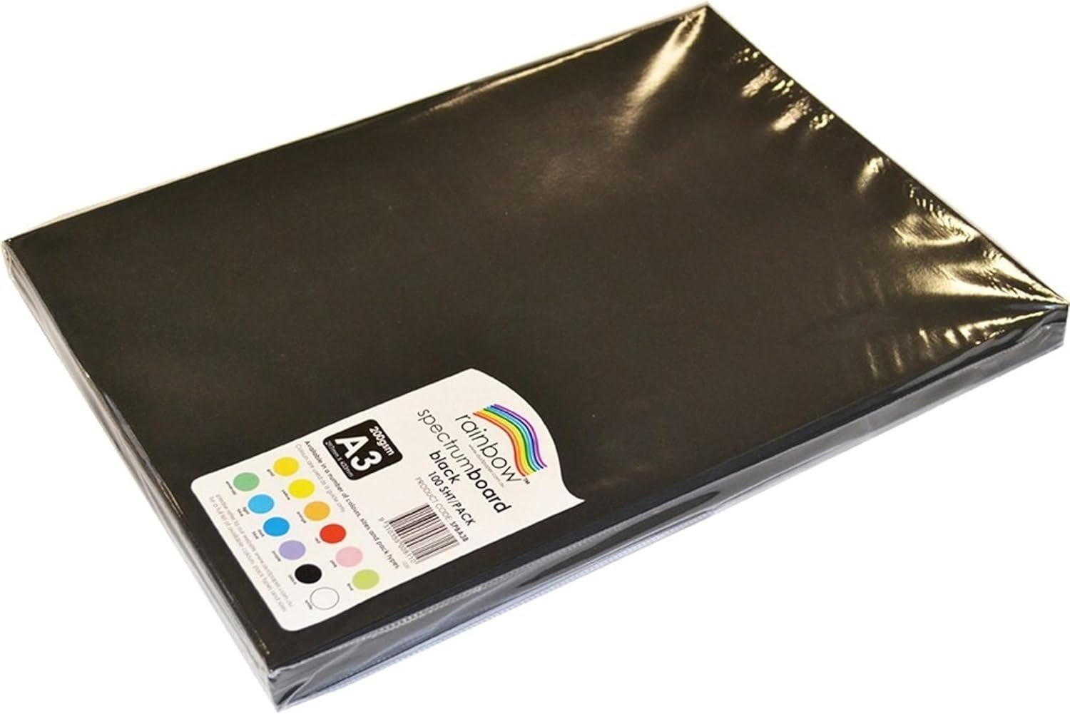Rainbow A3 Cardboard 100 Sheets, Black