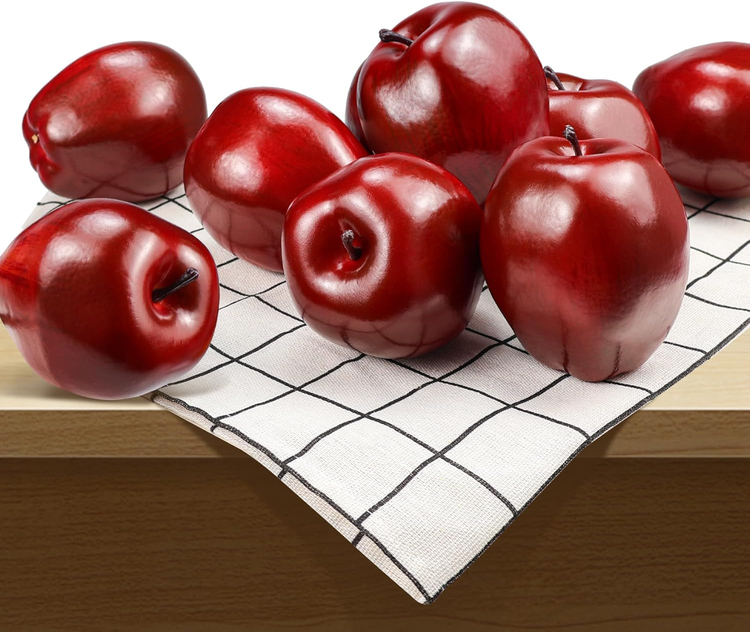 Artificial Apples Fake Fruits Red Delicious Apples for Decoration, Decorative Fruit, Faux Big Red Apples 6 Pcs image number 6