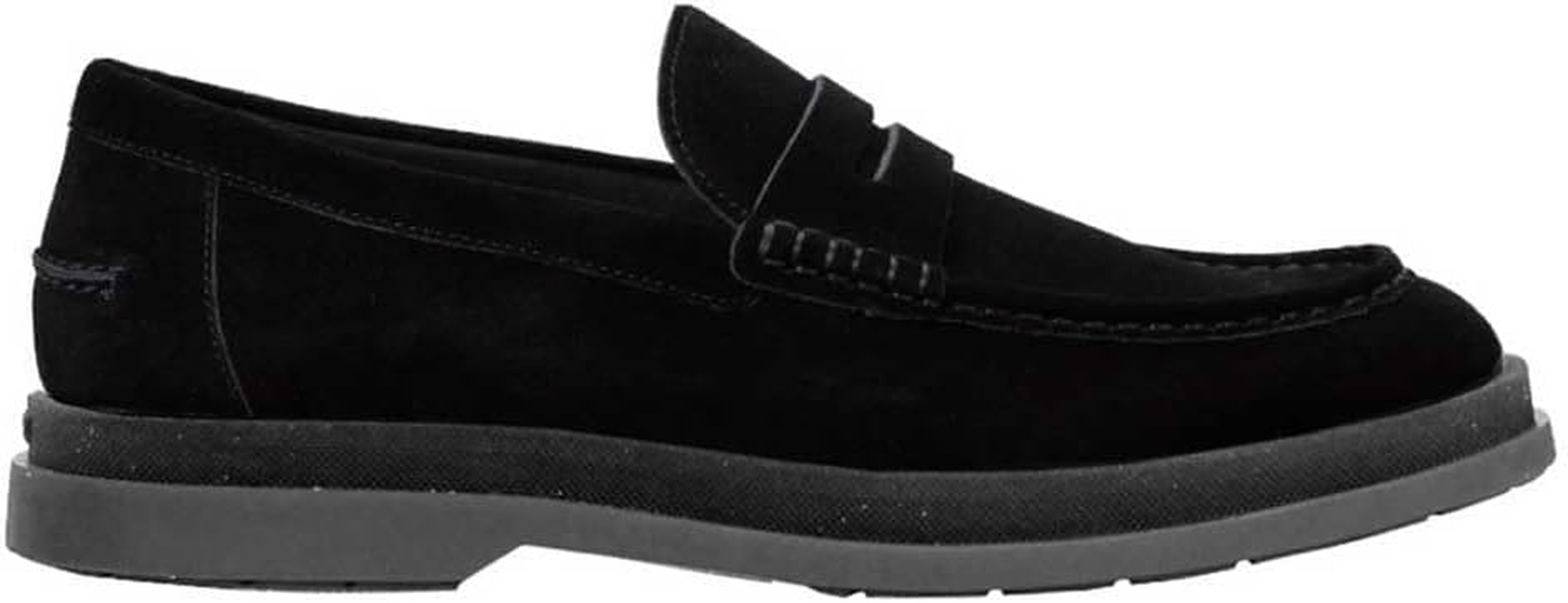HUGO Men'S Chaol Mocc Suede Moccasins with Penny Loafer Detail Size