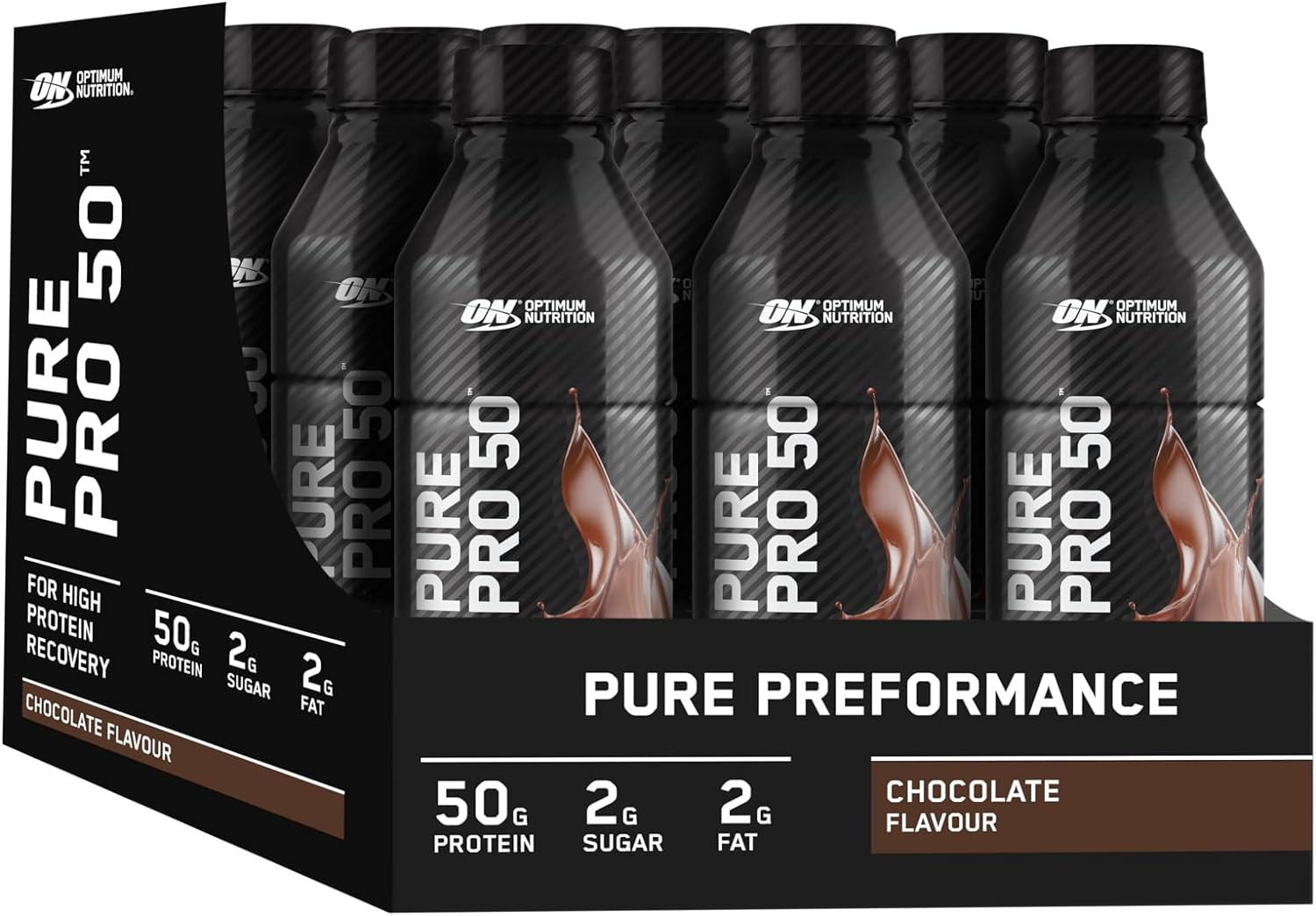 OPTIMUM NUTRITION Pure Pro 50 Protein Drink, Chocolate Flavour, 508Ml, 12 Pack image number 5