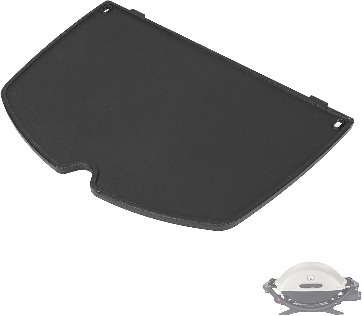 6559 Cast Iron Cooking Griddle for Weber Q200 Q220 Q240 Q260 Q2000 Q2200 Q2400 Series, for Weber Q2200 Gas Grills Accessories, Replaces for Weber Q Griddle Parts, 38.9Cm X 27.4Cm X 1.3Cm(W X D X H) image number 2