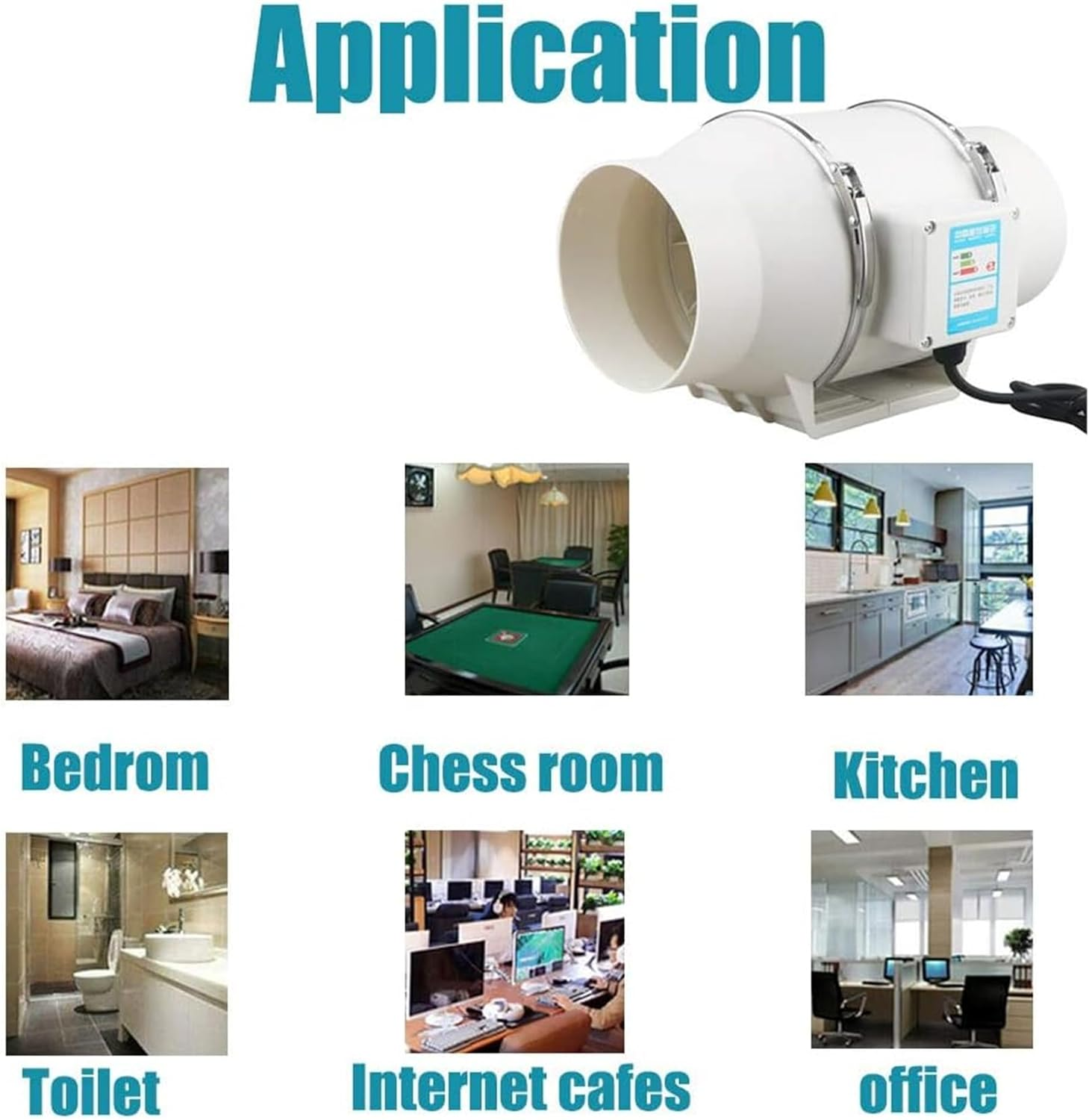 6" Inline Duct Fan Pre-Wired Exhaust Fan,Ventilation Fan Hydroponic Inline Exhaust Industrial Vent Silent Fan Extractor Duct for Grow Tents/Hydroponics/Booster Smoke Moving White Immutable Speed