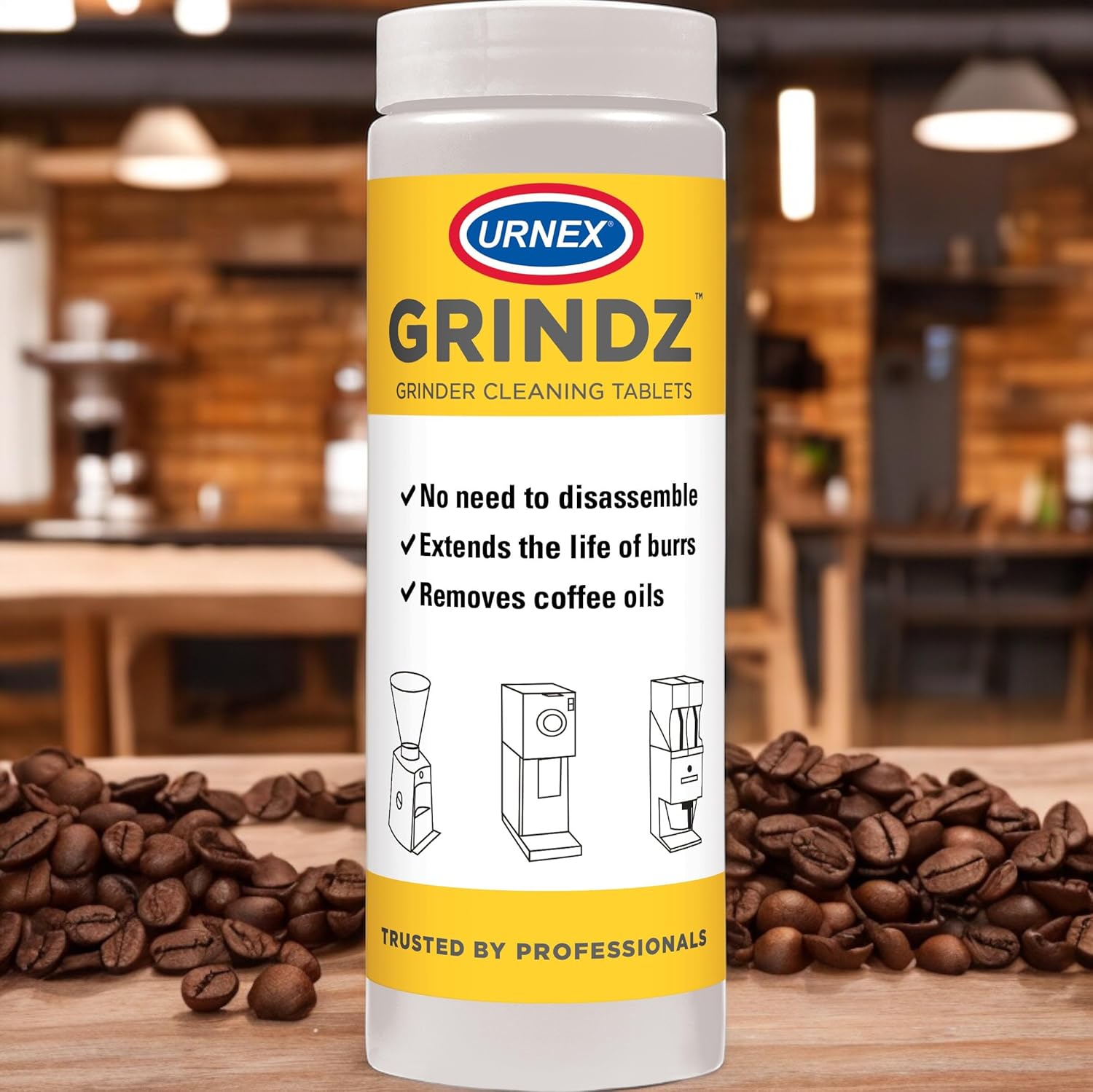 Urnex Grindz Professional Coffee Grinder Cleaning Tablets - 430 Grams - All Natural Food Safe Gluten Free - Cleans Burr and Casing - Help Extend Life of Your Grinder image number 5