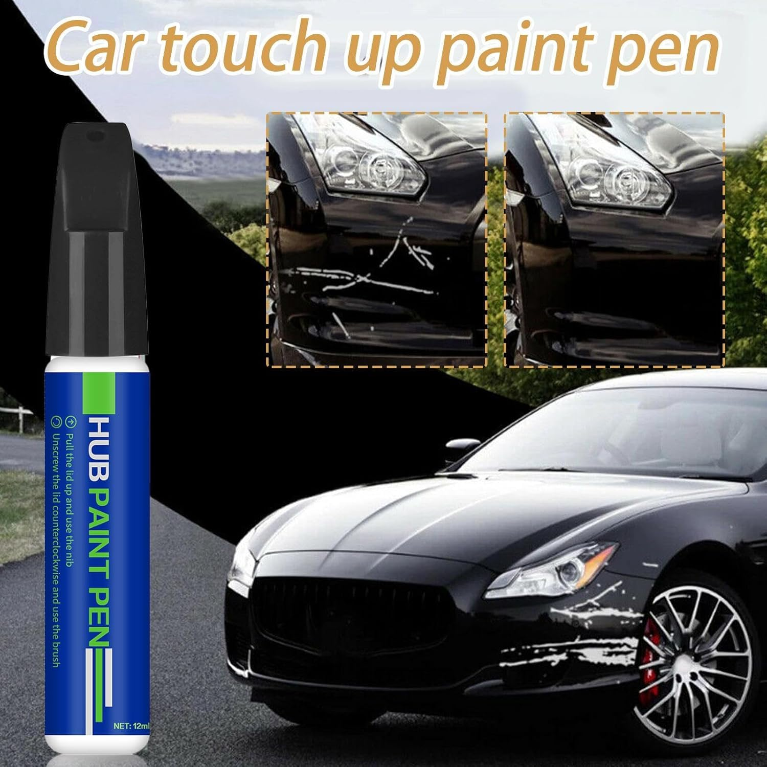 Car Paint Touch up | Paint Pen for Car | Quick-Dry Scratch Repair Filler Precise for Metal Leather Furniture Wood