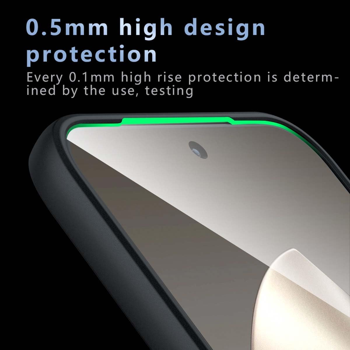 PEIYE Case Cover for Xiaomi 15T Translucent Matte PC Back, Durable Silicone Edges, Flexible Shockproof Protection - Black image number 5