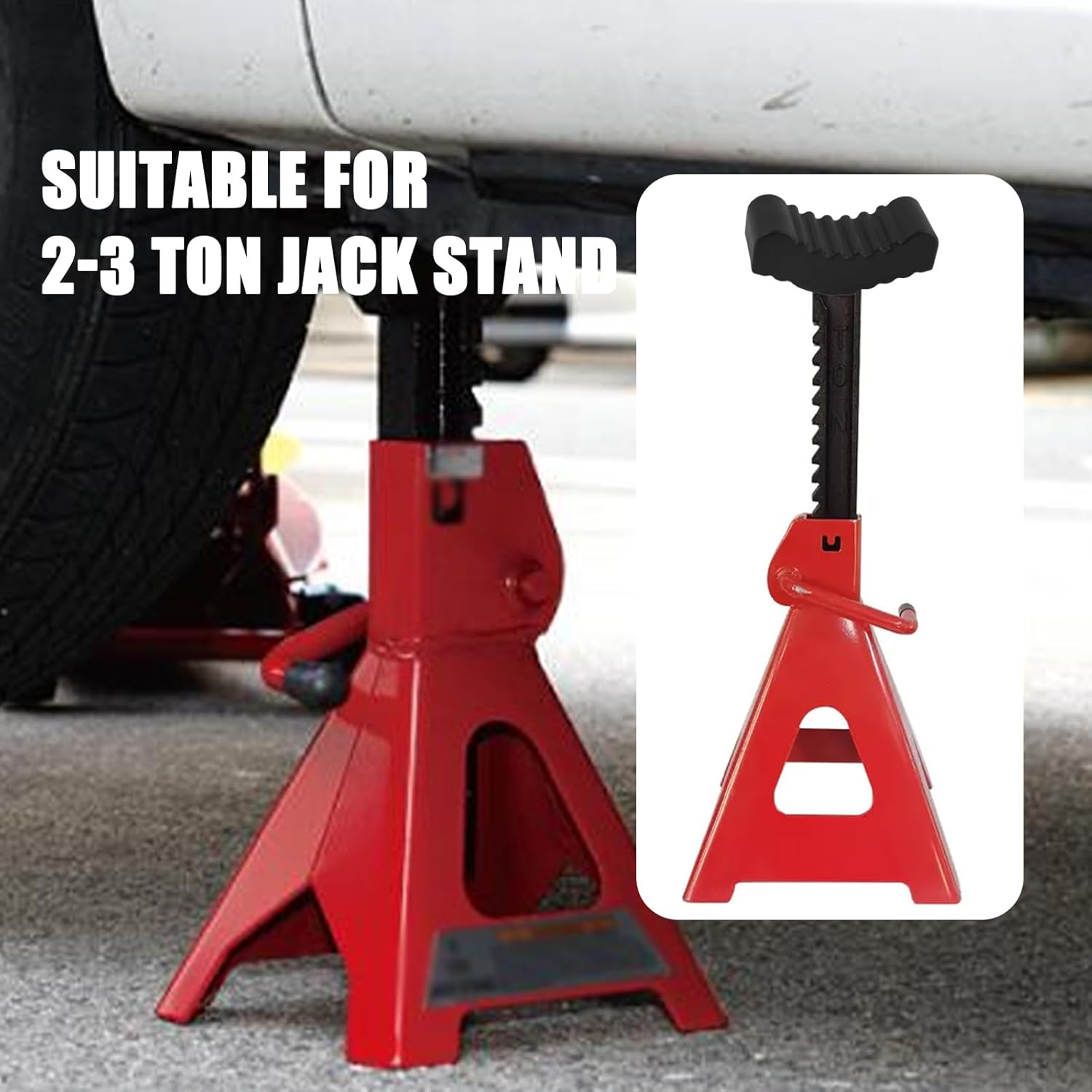 2PCS Jack Stand Pads,Anti-Slip Rubber Floor Jack Pad Fit 2-3 Tons Heavy-Duty Jacks Stands,Professional Floor Jacks Rubber Pads Provides Cushion & Protection Car Accessories image number 4