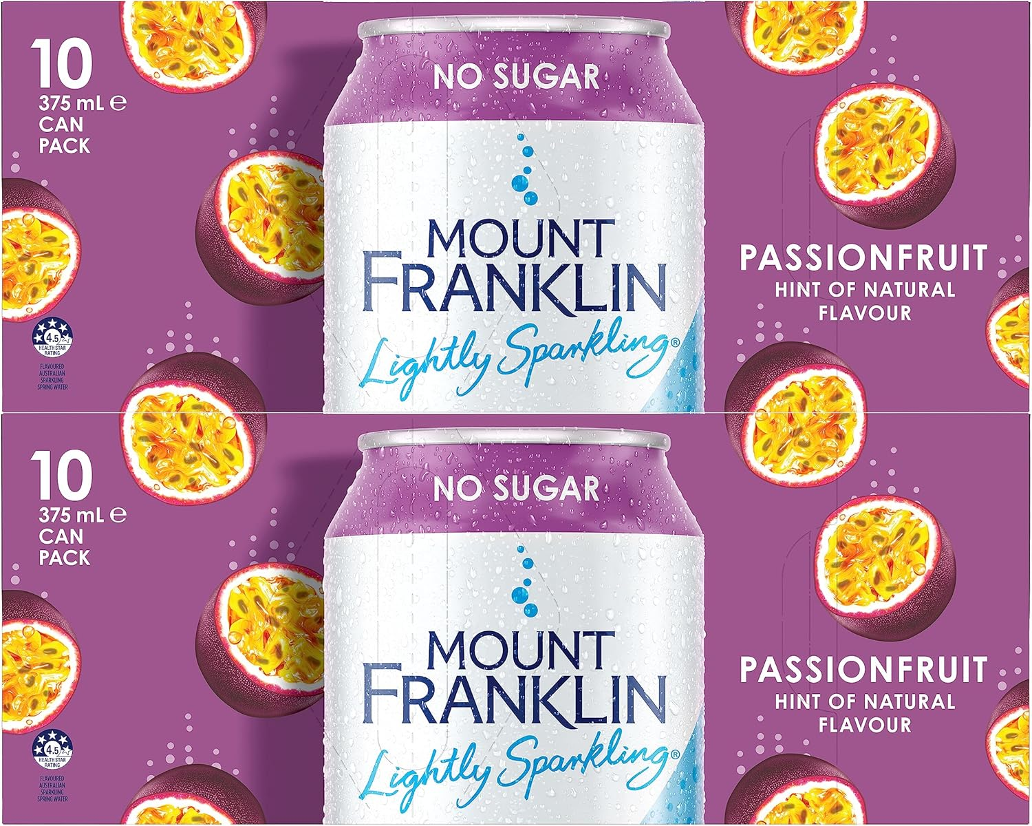 Mount Franklin Lightly Sparkling Water Passionfruit Multipack Cans 20 X 375Ml image number 2