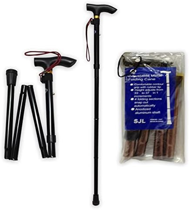 Lylac Aluminium Foldable Walking Cane, 90 Cm X 1.33 Mm Tube