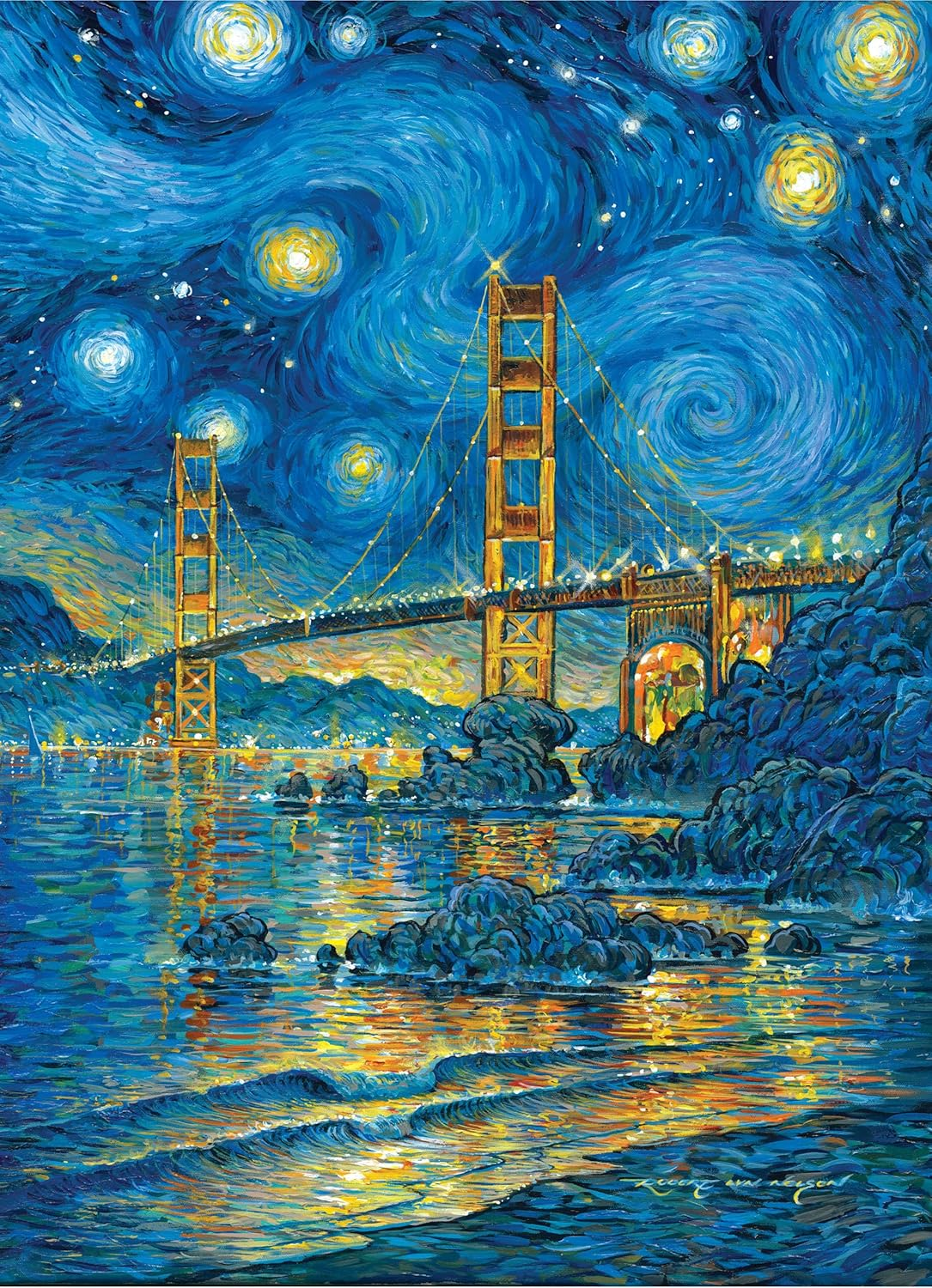 San Francisco Starry Night 500 Piece Jigsaw Puzzle image number 2