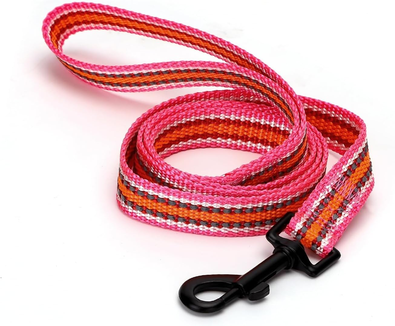Reflective Nylon Dog Leash, Strong and Durable, Ideal for Safe Walks and Pet Control.