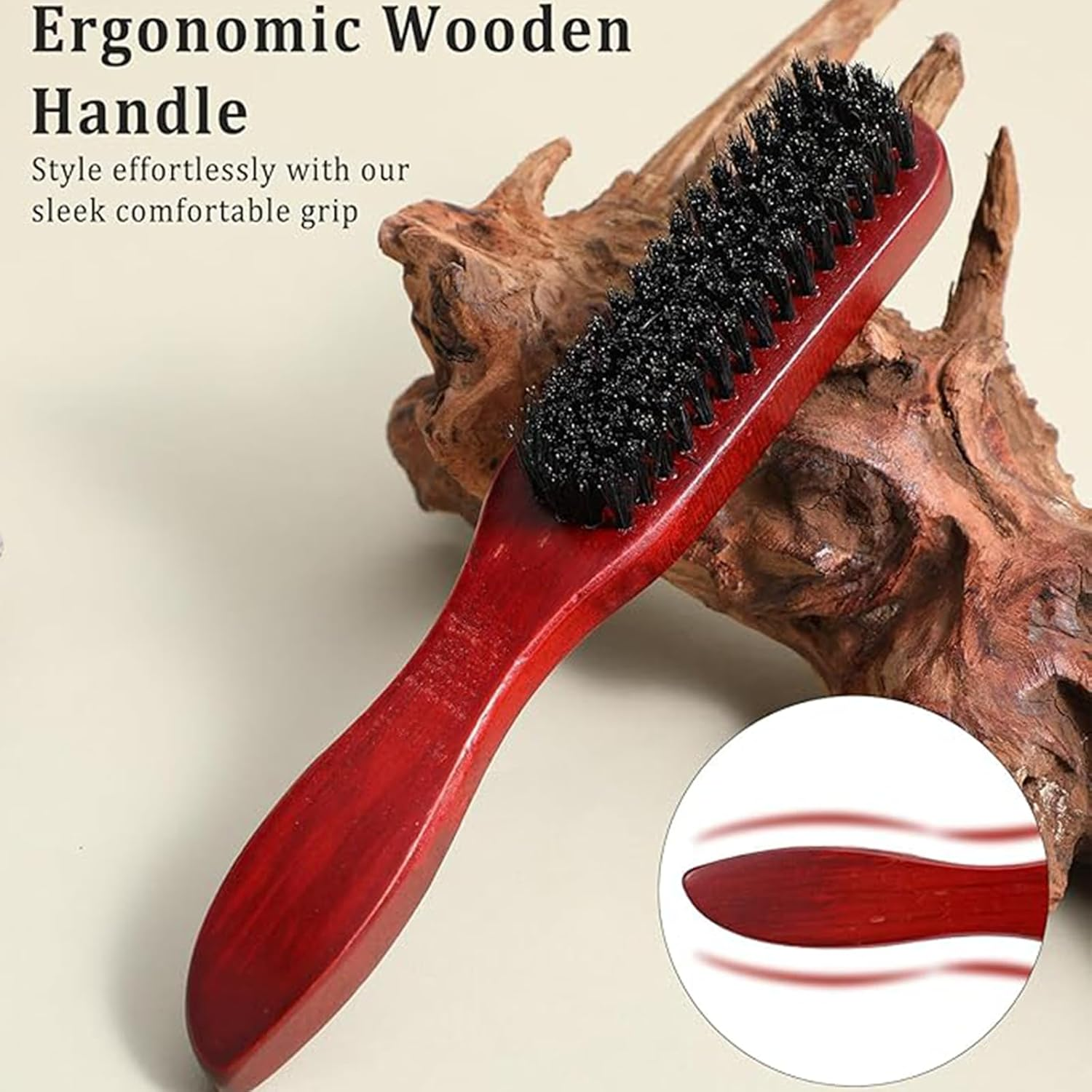 Yeanifeana 2 Pack Men'S Soft Boar Bristle Beard Brush and Hair Comb, Multi-Functional Grooming Tool for Beard Care and Hair Styling at Home or Travel image number 1