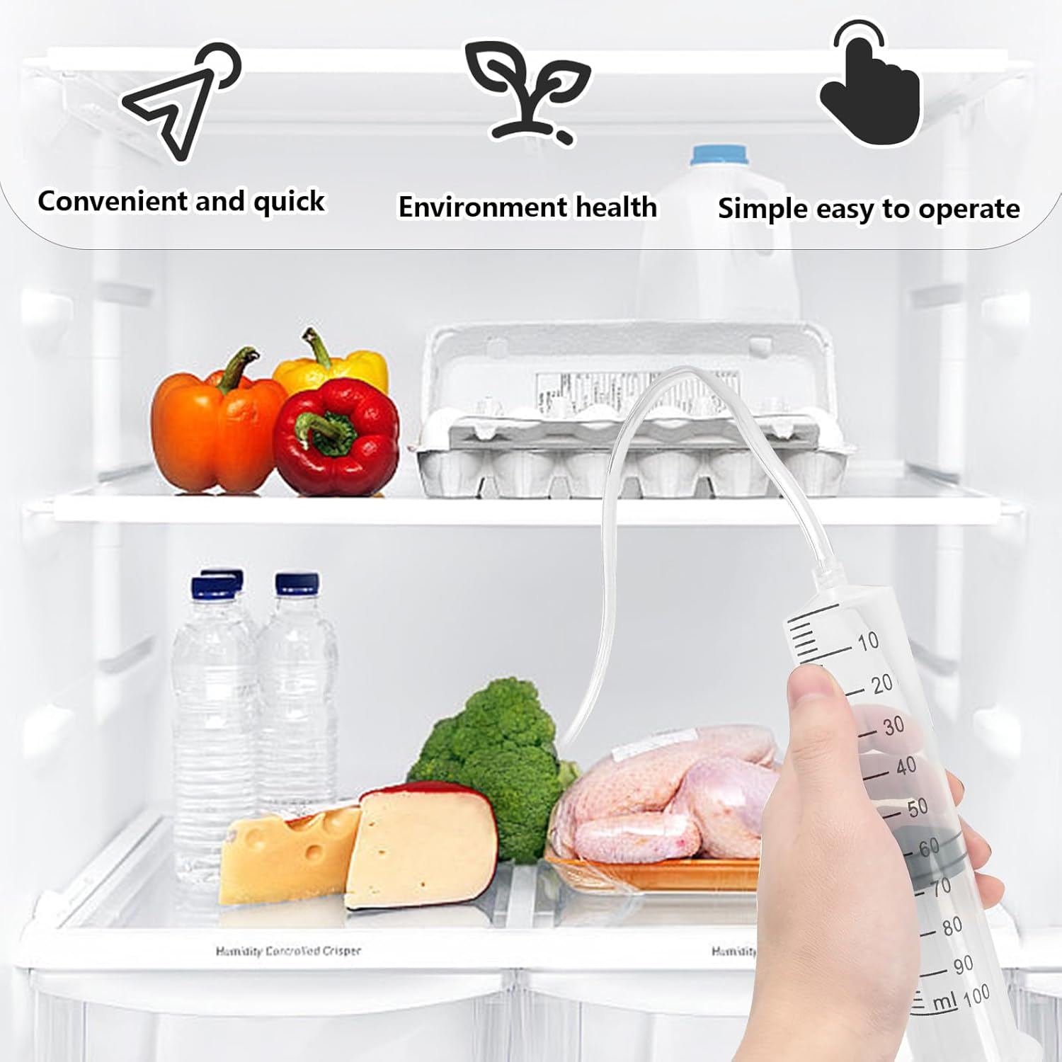 14-Piece Fridge Cleaning Set, Fridge Drain Cleaning, Fridge Cleaner Set with Fridge Brush, Hose, Syringe, De-Icing Shovels, Plunger, for Unblocking Drain Holes, Refrigerators image number 3