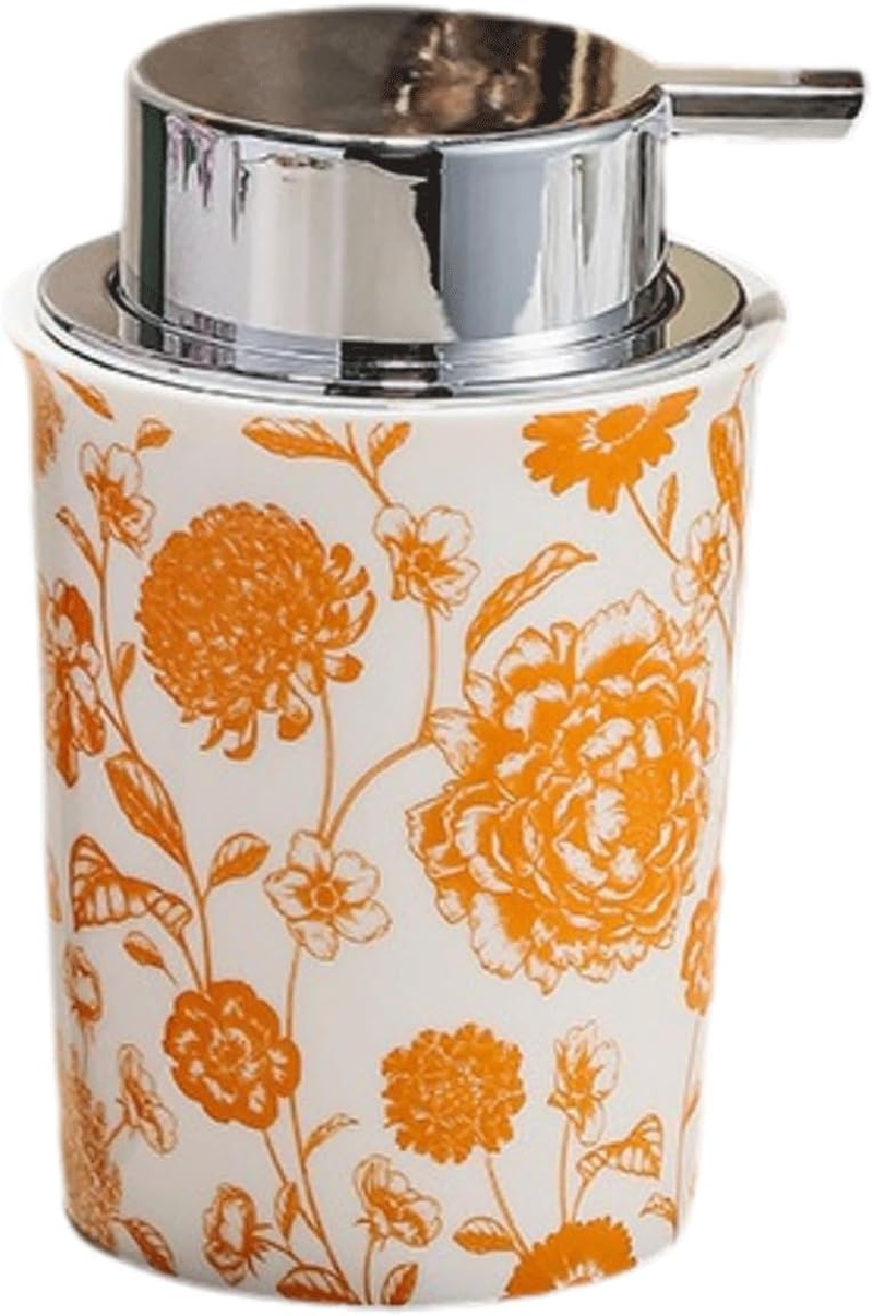 Countertop Soap Dispensers Foam Soap Dispenser with Gold Pump Vintage Ceramic Foaming Pump Bottle for Bathroom Refillable Hand Soap Foam Dispenser for Kitchen Liquid Hand Soap Dispenser image number 6