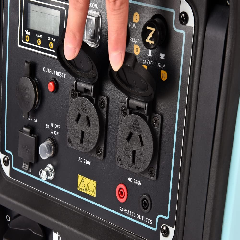 GENTRAX Inverter Generator 4.2KW Max, 3.5KW Rated, Portable Power Station for Camping, RV, and Home Backup with Quiet Operation, Wheels & Handle, Petrol Generator image number 5