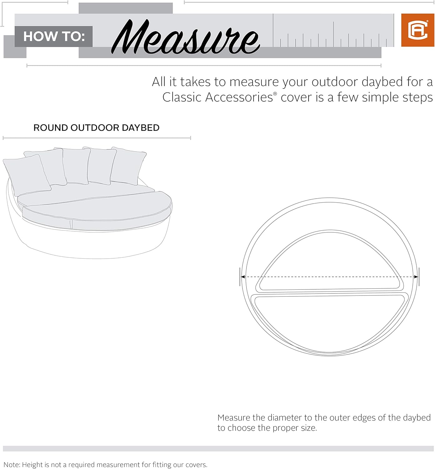 Classic Accessories Veranda Weatherproof 90 Inch round Patio Daybed Cover