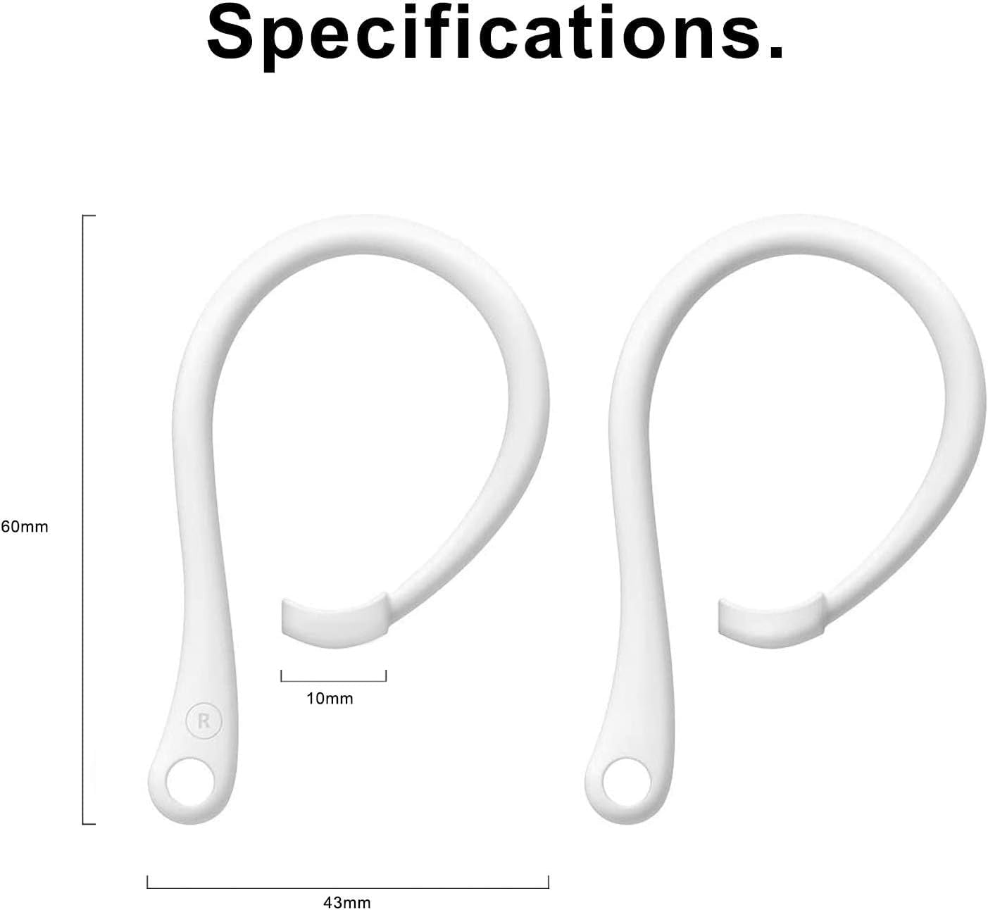 2 Pack Protective Ear Hook Silicone Anti-Lost Earhooks for Airpods 3 and Airpods 4 (White&Black)