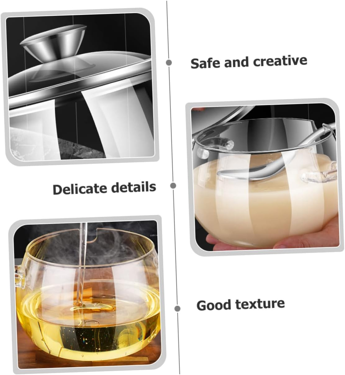 OKUMEYR 1Set Large Capacity Glass Lard Oil Storage Canister Spoon Kitchen Food Storage Jar for Home Use Heat Resistant Smooth Practical Kitchen Organizer image number 3