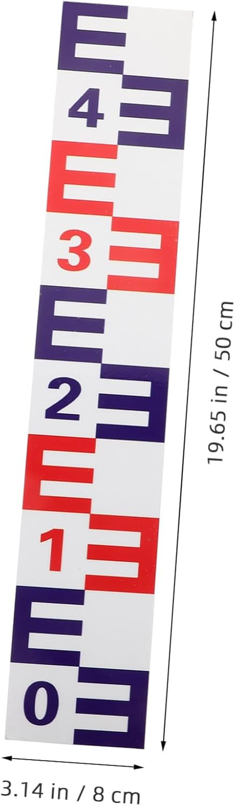 Reflective Water Level Gauge Sticker Aluminum Self-Adhesive Pool Ruler for Accurate Water Height Measurement with Clear Scale and Easy Application and Corrosion-Resistant Red Blue image number 4