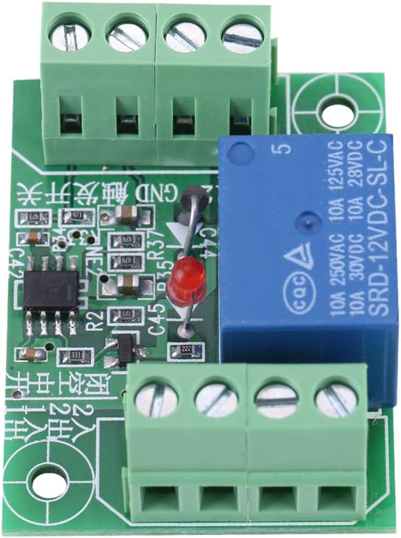 DC12V Single Channel Bistable Relay Control Module with Trigger Switch, 10A Load Capacity, 1.5X3.5X4.5Cm image number 3