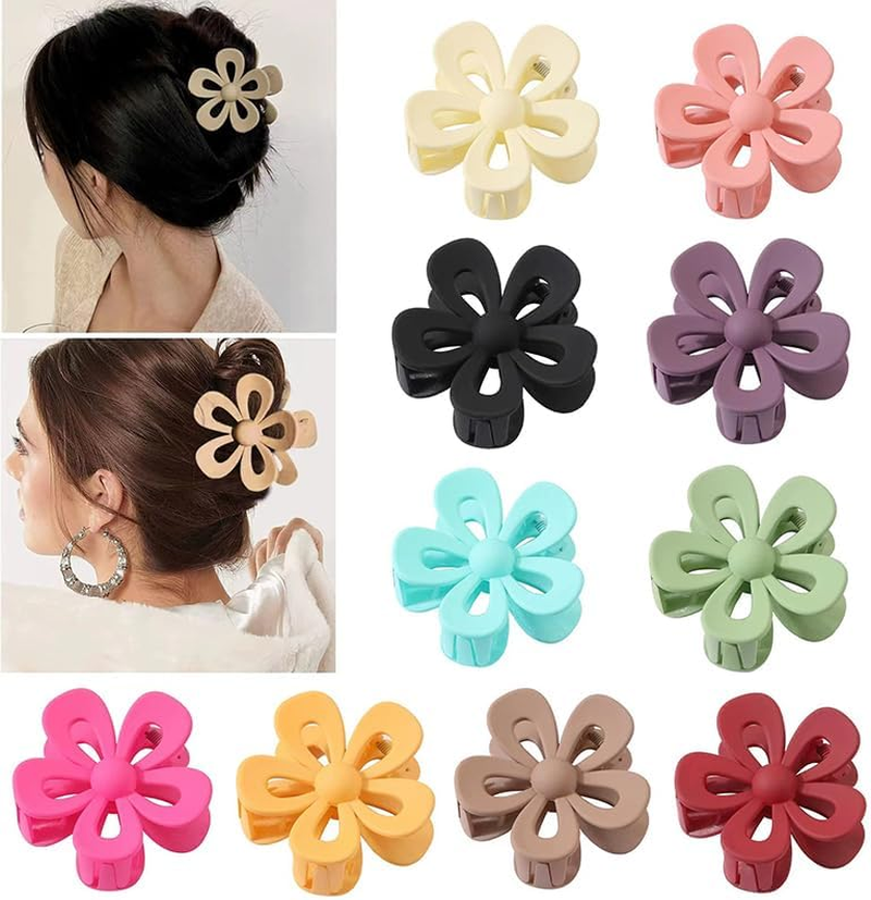 Hair Claw Clips 7CM Ladies Fashion Solid Color Frosted Hollow Flower Hairpin Headdress Shark Clip Hair Accessories image number 5