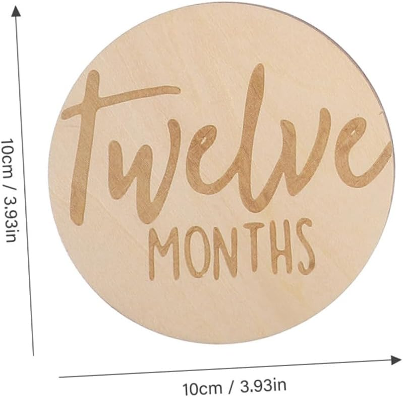 12Pcs Wooden Growth Month Card Monthly Milestone for Boy Milestone Signs Discs for and Toys Months Scenario image number 1