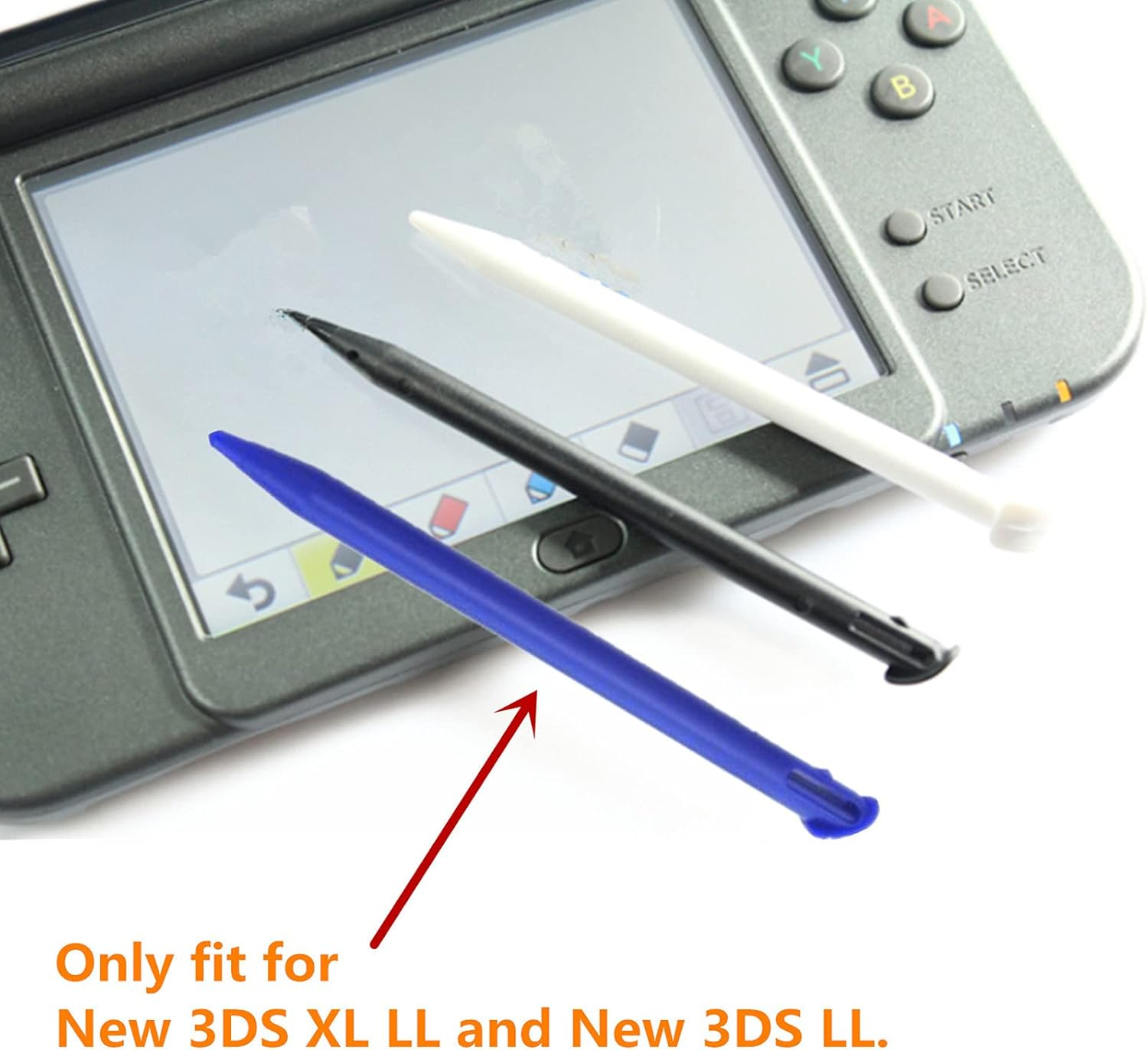 3 Pcs Plastic Replacement Touch Screen Stylus Pen, Compatible with Nintendo New 3DS XL, New 3DS LL (Black) image number 2