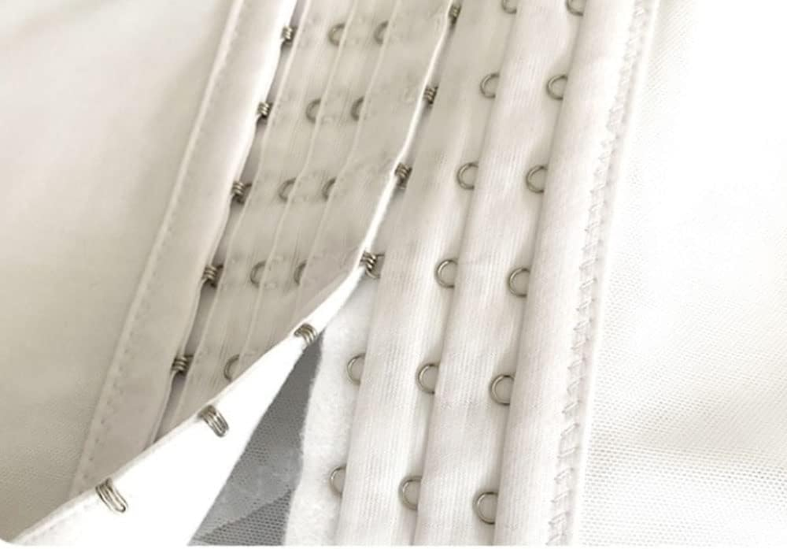 2.5 Yards Pair White Color Three Row Hook and Eye Tape Trim for Sewing Quilting Corset Bra Renaissance Dance Bridal Costumes (White Three Row) image number 6