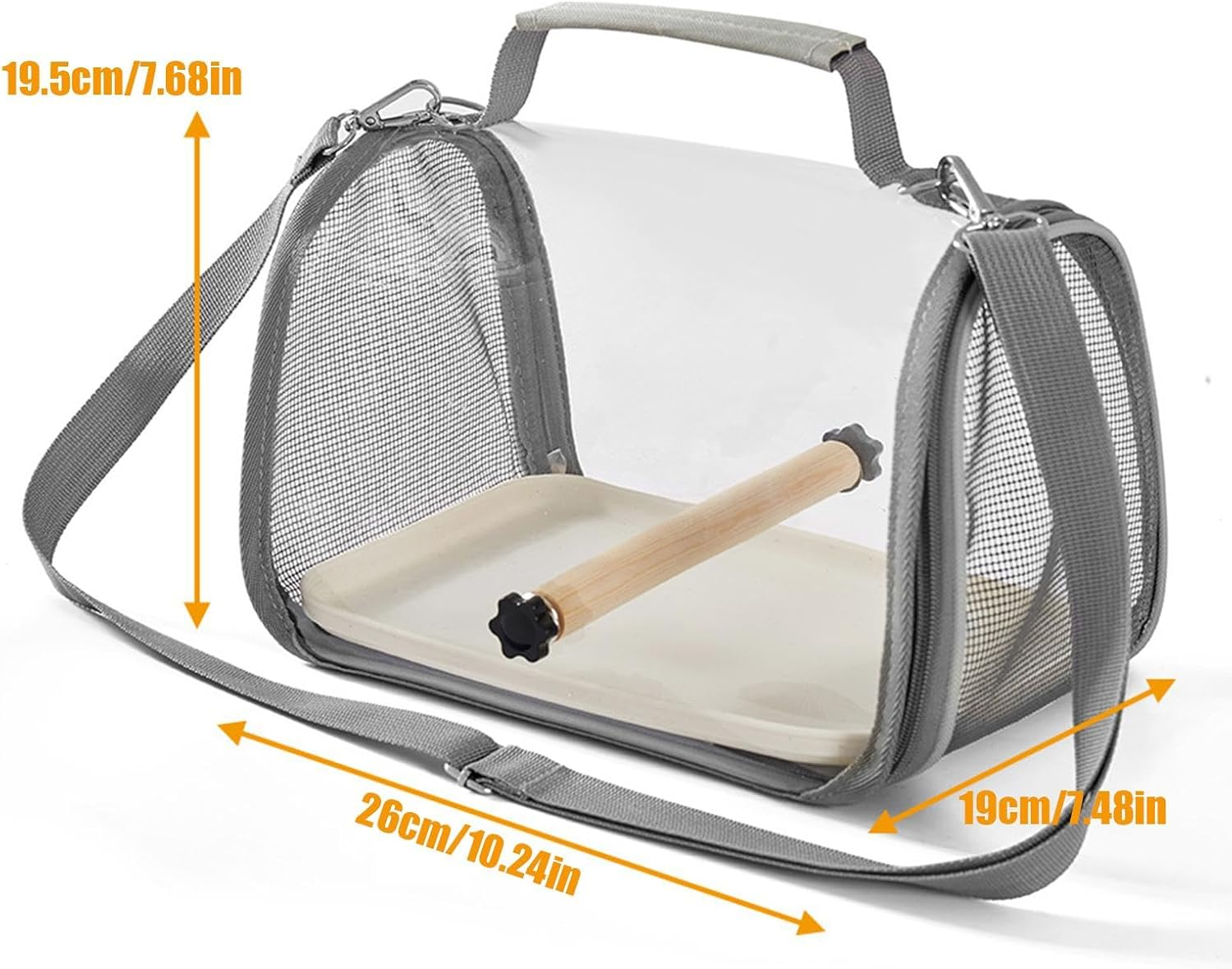 Kuehssn Bird Carrier Travel Cage | Breathable Clear Cockatiel Cage,Parakeet Transport Carrier with Perch Small Animal Transport Bag for Lovebirds image number 4