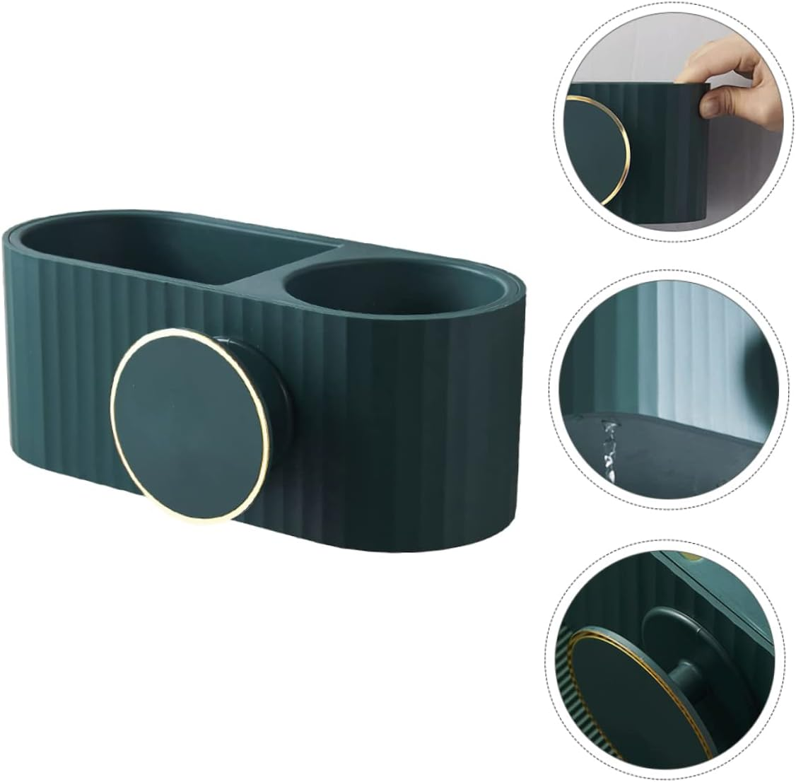 NIYANGLE Hair Dryer Storage Shelf Wall-Mounted Bathroom Supply Stylish Modern Material Rack image number 2