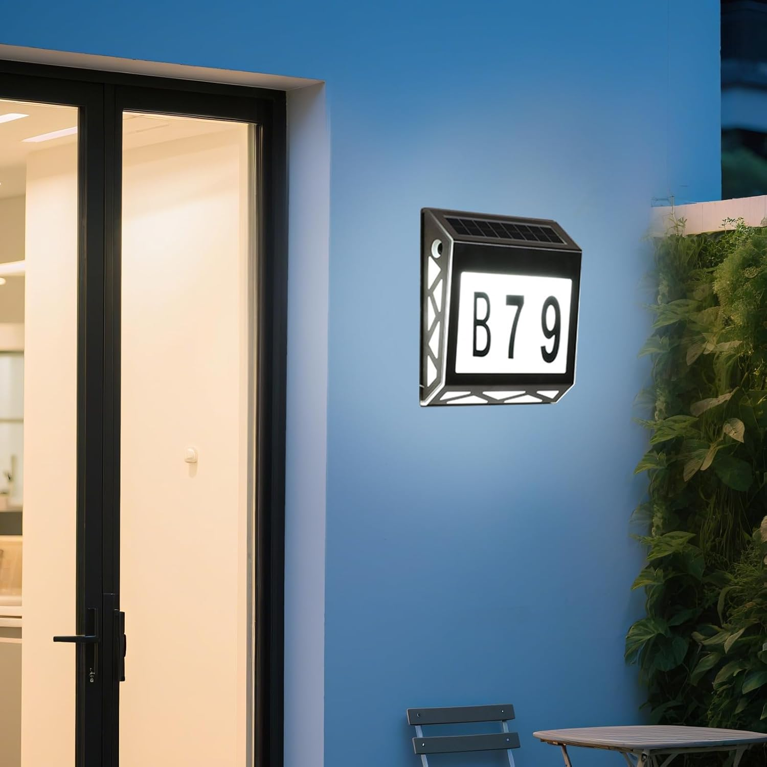 Powerful Solar Address Sign, Illuminated Solar House Number, 3 Colors LED Waterproof Wall Mounted House Numbers with Parts for outside Garden Yard Light up Wall Lamp image number 2