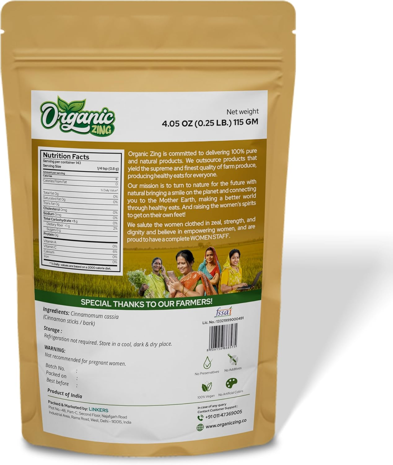 Organic Zing Cinnamon Bark - 115 G / 4 Oz (Pack of 3) | Whole Spice Bark for Cooking, Tea & DIY Food Recipes image number 4