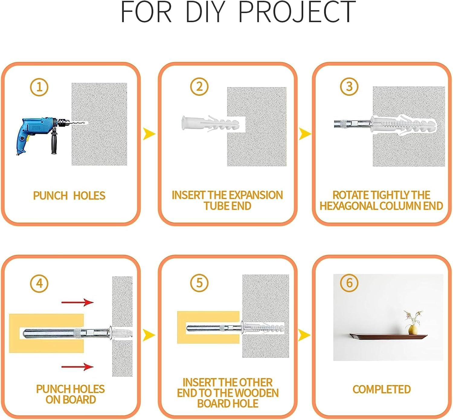 4 Pcs Floating Shelf Invisible Support Bracket,Silver Hidden Brackets for Floating Wood Shelves,Great Invisible Support for Thin Shelf&ndash;Shelving Mounting Hardware (0.3*3.9Inch(4 Pcs)) image number 3