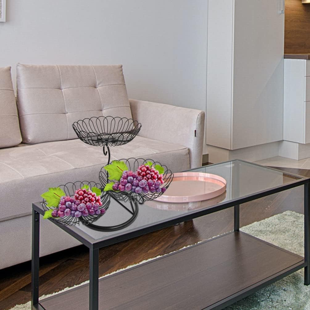 Zerodeko Multifunctional Iron Fruit Basket Storage Container for Snacks and Fruits Stylish Home Organizer for Kitchen Counter Premium Quality Design image number 3