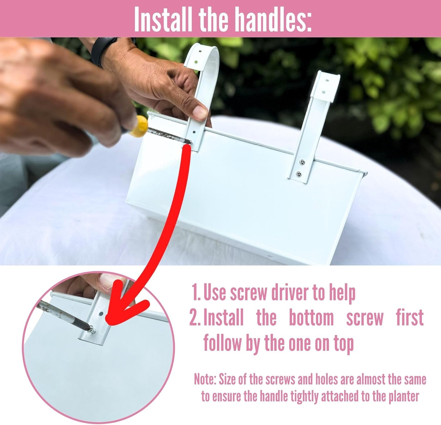 Lalagreen Rail Planter Box (4 Pack, 16 Inch) Large White Metal Hanging Flower Pots, Rectangle Outdoor Strawberry Plant Holder Window Balcony Deck Railing Fence Minimalist Farmhouse Countryside Style image number 6