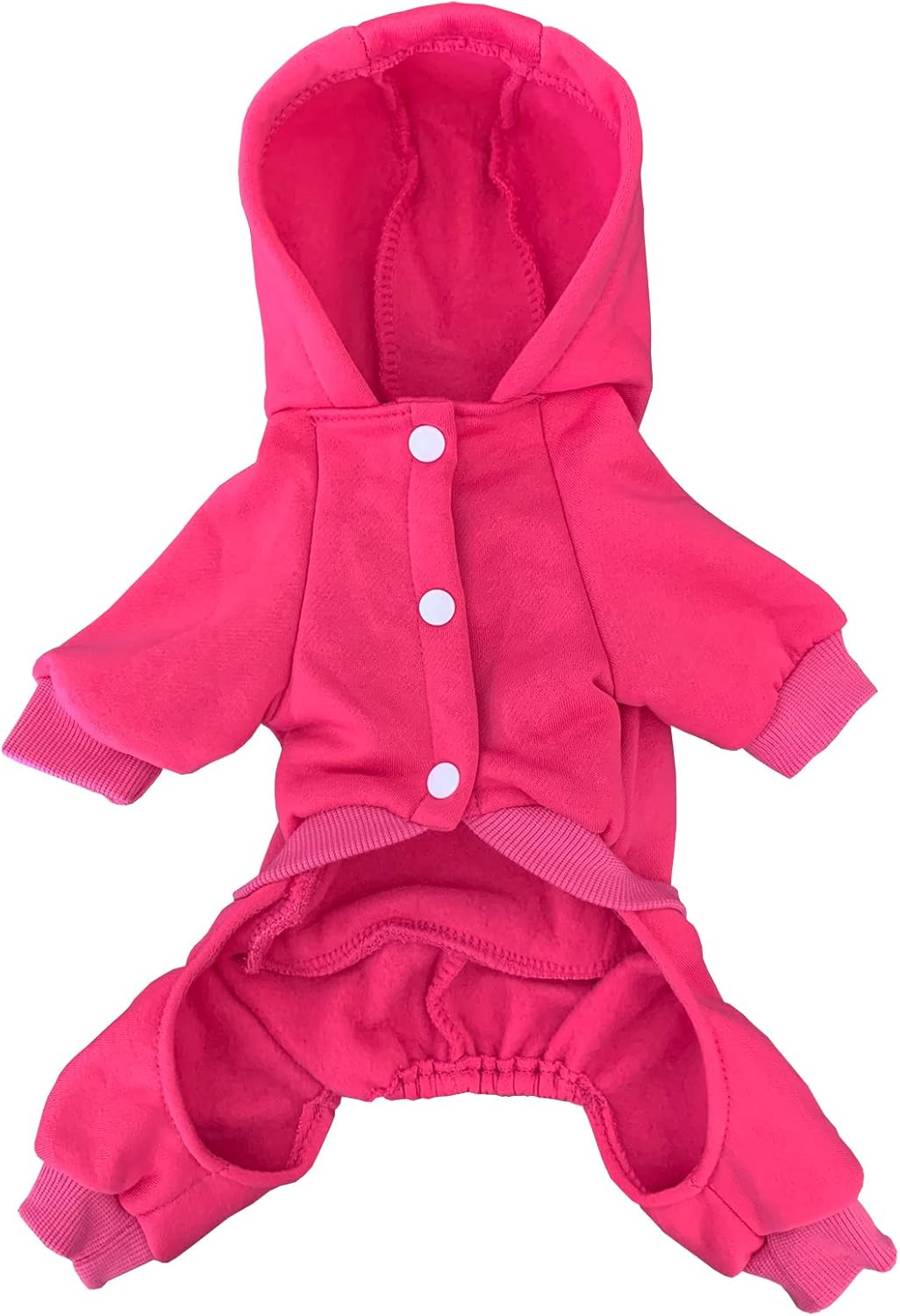 Izefia Dog Hoodie Clothes with Pocket 4 Legs Jumpsuit Fleece Sweater Winter Sweat Shirt Warm Cotton Hoodies for Small Dog Medium Large Cat Magenta S image number 5