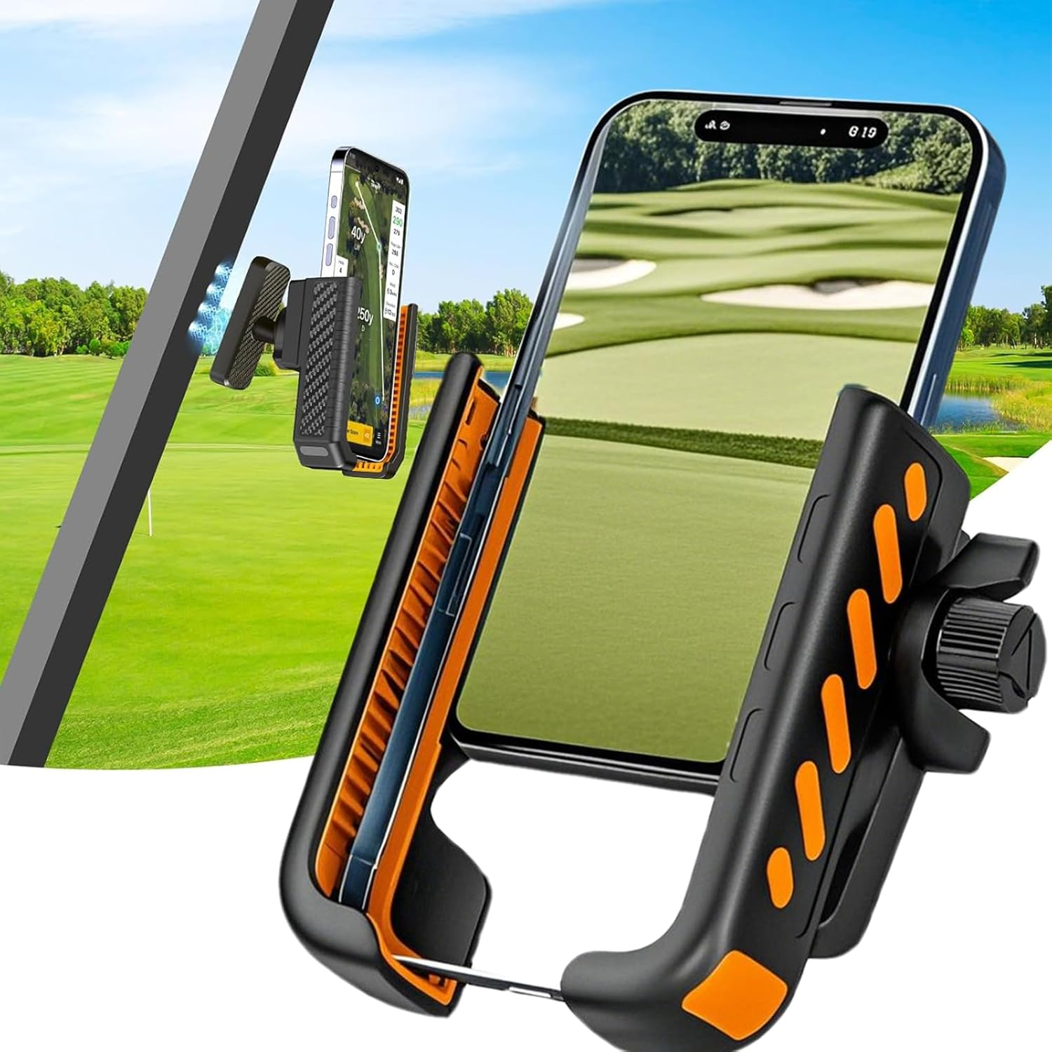 Magnetic Golf Cart Phone Holder &ndash; Strong N52 Magnet Phone Mount Compatible with Club Car, Fits All Smartphones, Golf Phone Caddy Accessory for Men & Women image number 4