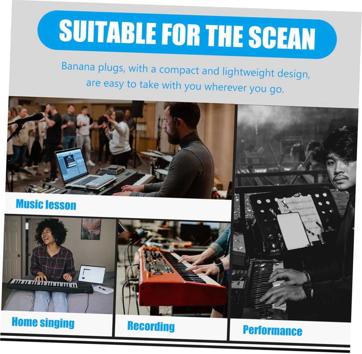 KALLORY 4Pcs Right Angle Pure Copper Speaker Banana Plugs with Gold Plating, L-Shaped Speaker Wire Connectors for Amplifier and Audio Systems, Suitable for Home Theater and Hi-Fi Equipment image number 2