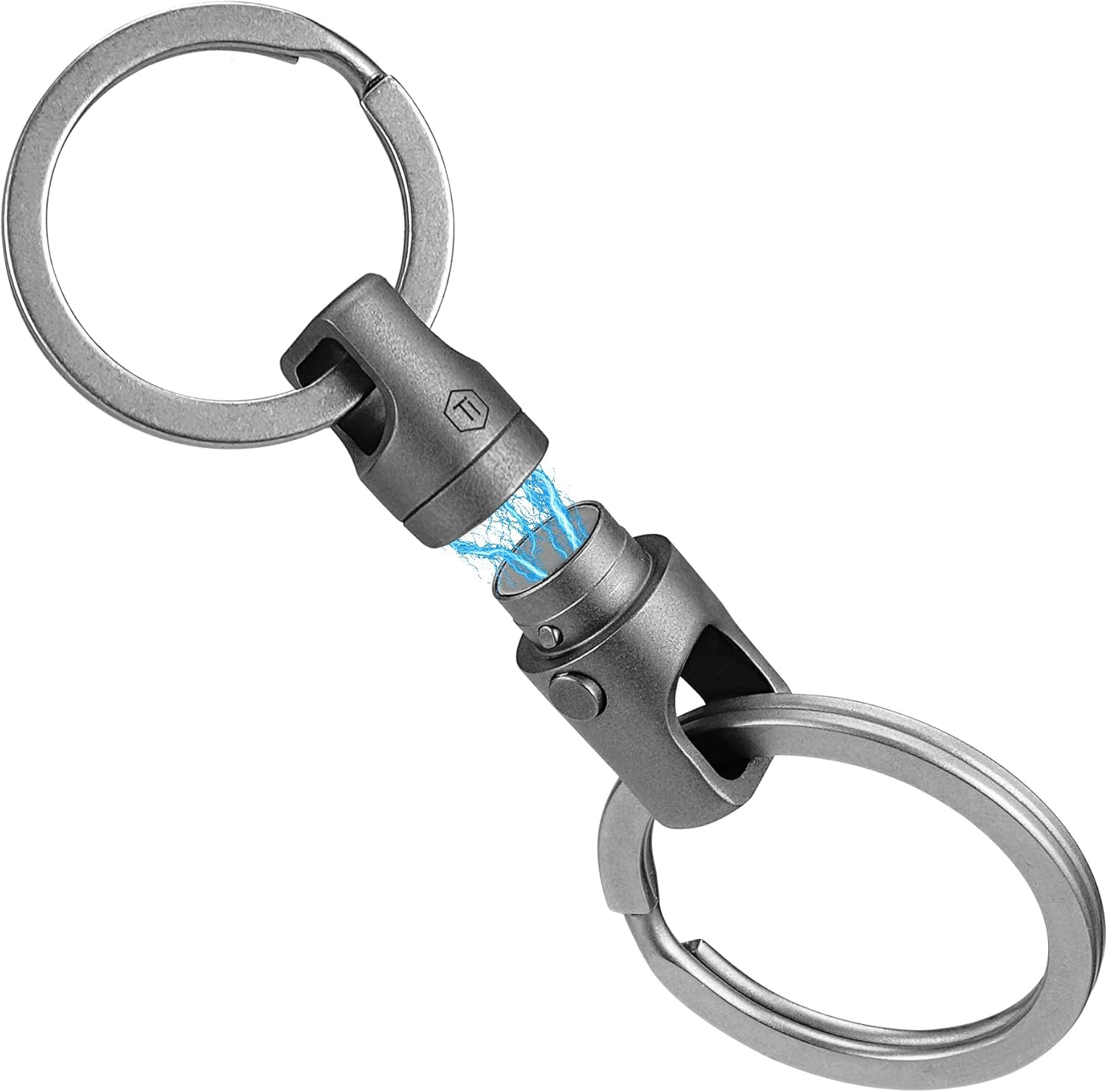 Keyunity Titanium Detachable Magnetic Keychain Connector 2Pcs,Double-End Key Ring Holder,Titanium Rotatable Key Linker