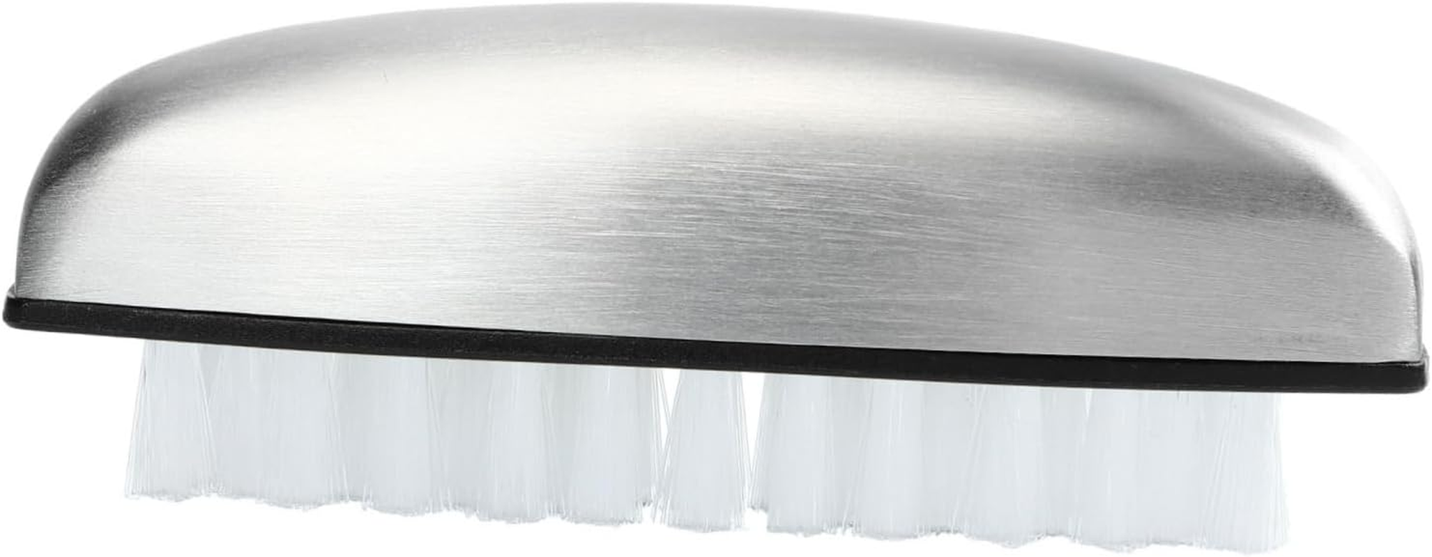 DINHEAROM Stainless Steel Nail Brush for Manicure Kitchen Cleaning Versatile Nylon Bristles for Mechanics Gardeners Home Use Easy Storage Comfortable Grip image number 1