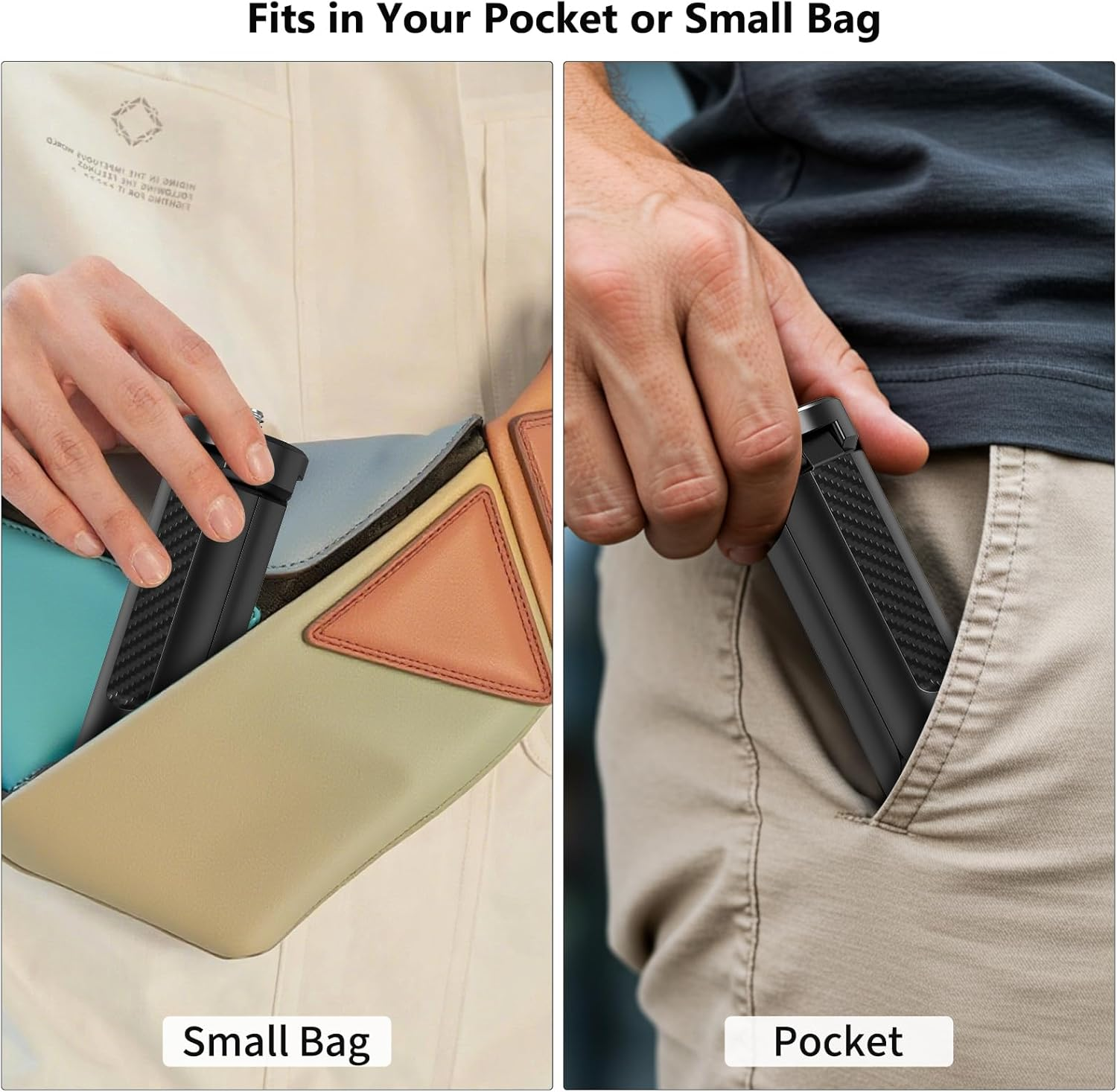 VRIG Mini Tripod Stand, Portable Selfie Stick Tabletop & Travel Tripods with 1/4" Standard Screw Suitable for Camera, DJI OSMO Mobile 2, ZHIYUN Smooth, Feiyu Gimbal Handle Grip Stabilizer image number 3