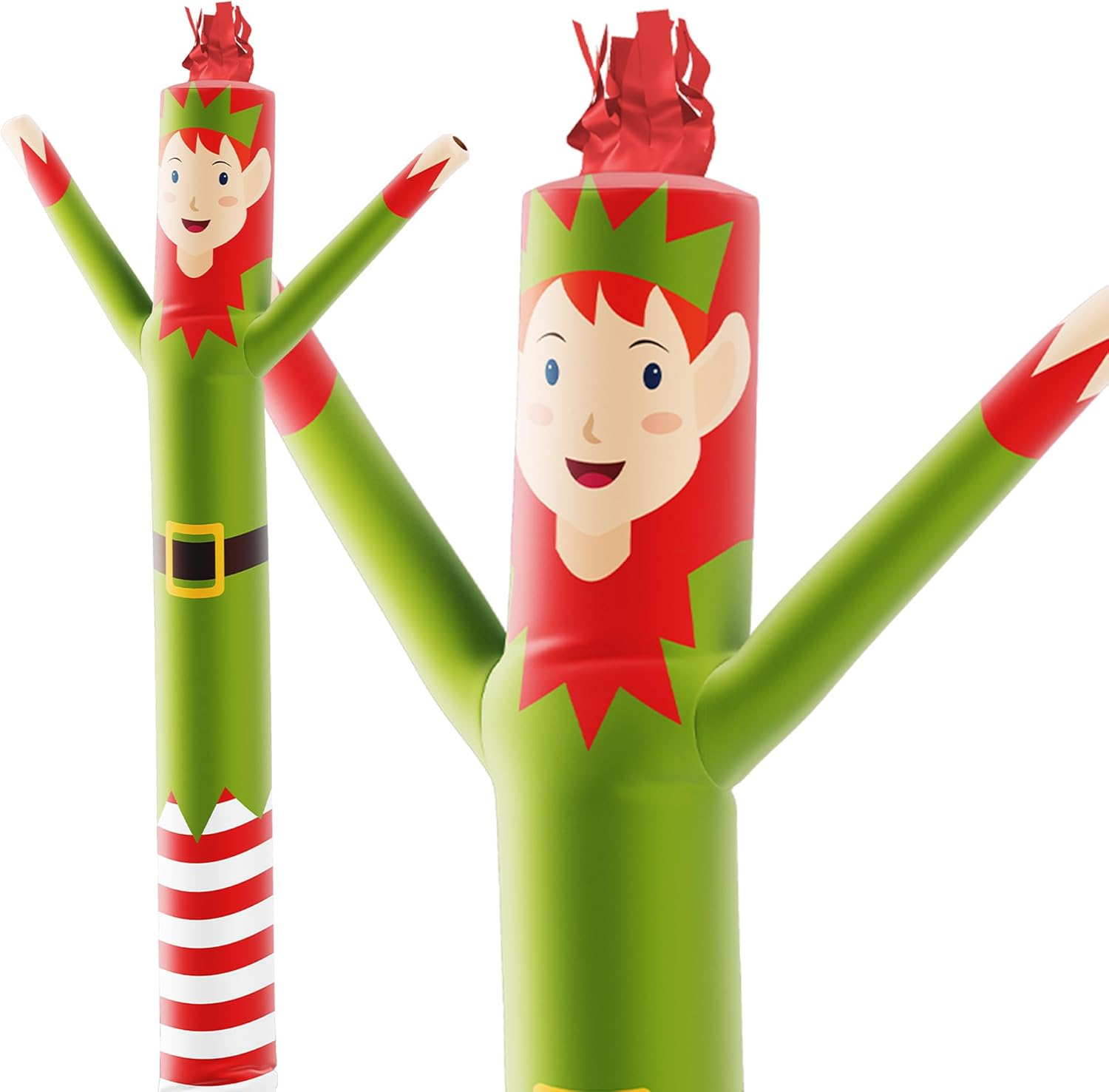Lookourway Air Dancers Inflatable Tube Man Attachment - 10Ft Elf Wacky Waving Inflatable Tube Guy - Christmas Holiday Promotion - (No Blower)