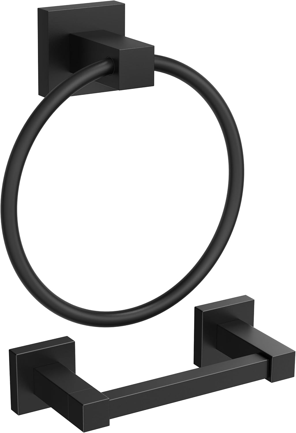 FORIOUS Toilet Roll Holder, Wall Mount Pivoting Towel Ring Set, SUS304 Stainless Steel Bathroom Tissue Holder, Modern Bathroom Hardware Set, Gold