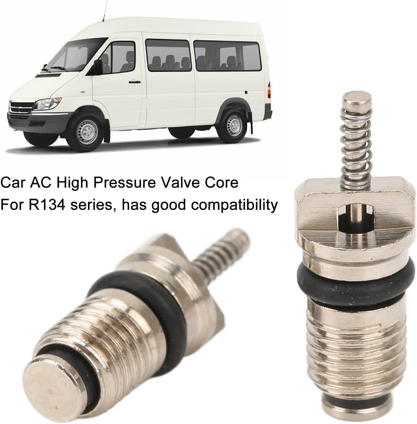 50Pcs Car Air Conditioning Valve Core,R134 Automotive AC Valve Refrigeration Valve Cores Replacement Aluminium Alloy Copper for Most Automotive RV Air Conditioning Tire Remover