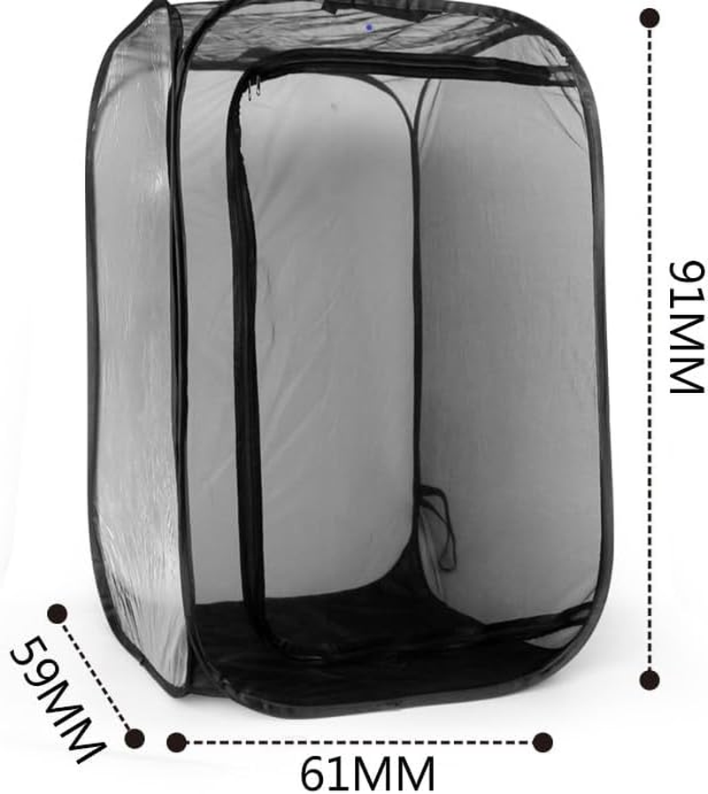 Outdoor Collapsible Insect and Butterfly Habitat Mesh Net Cage Terrarium Black (L-60 * 60 * 90Cm) image number 1